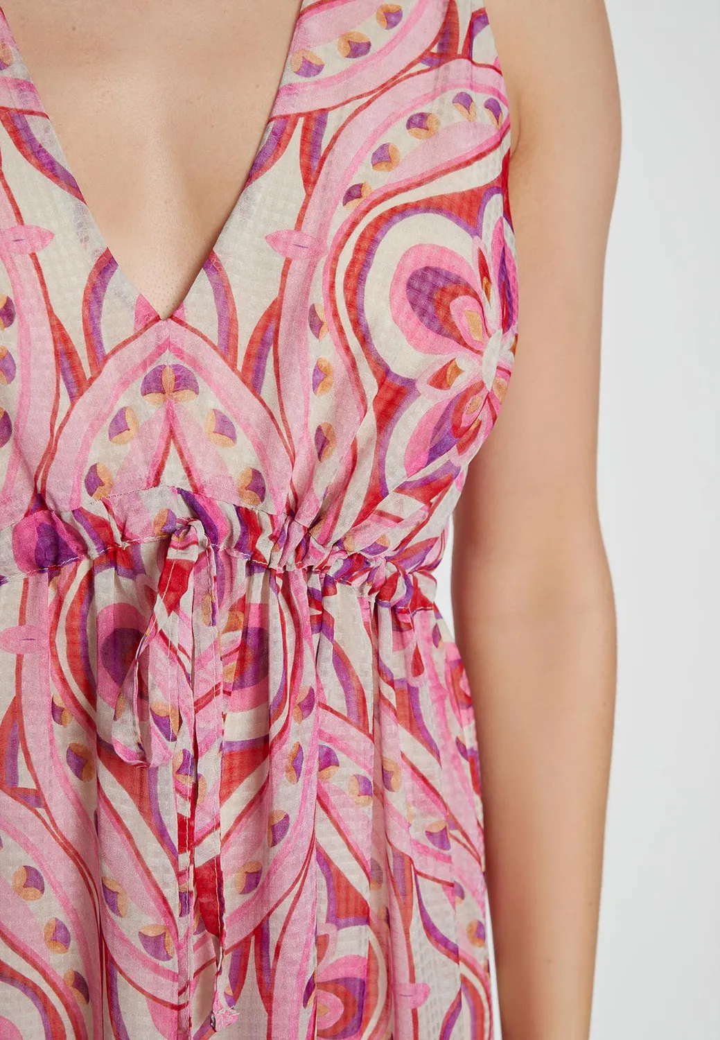 Ana Alcazar Kea abito lungo chiffon floreale viola