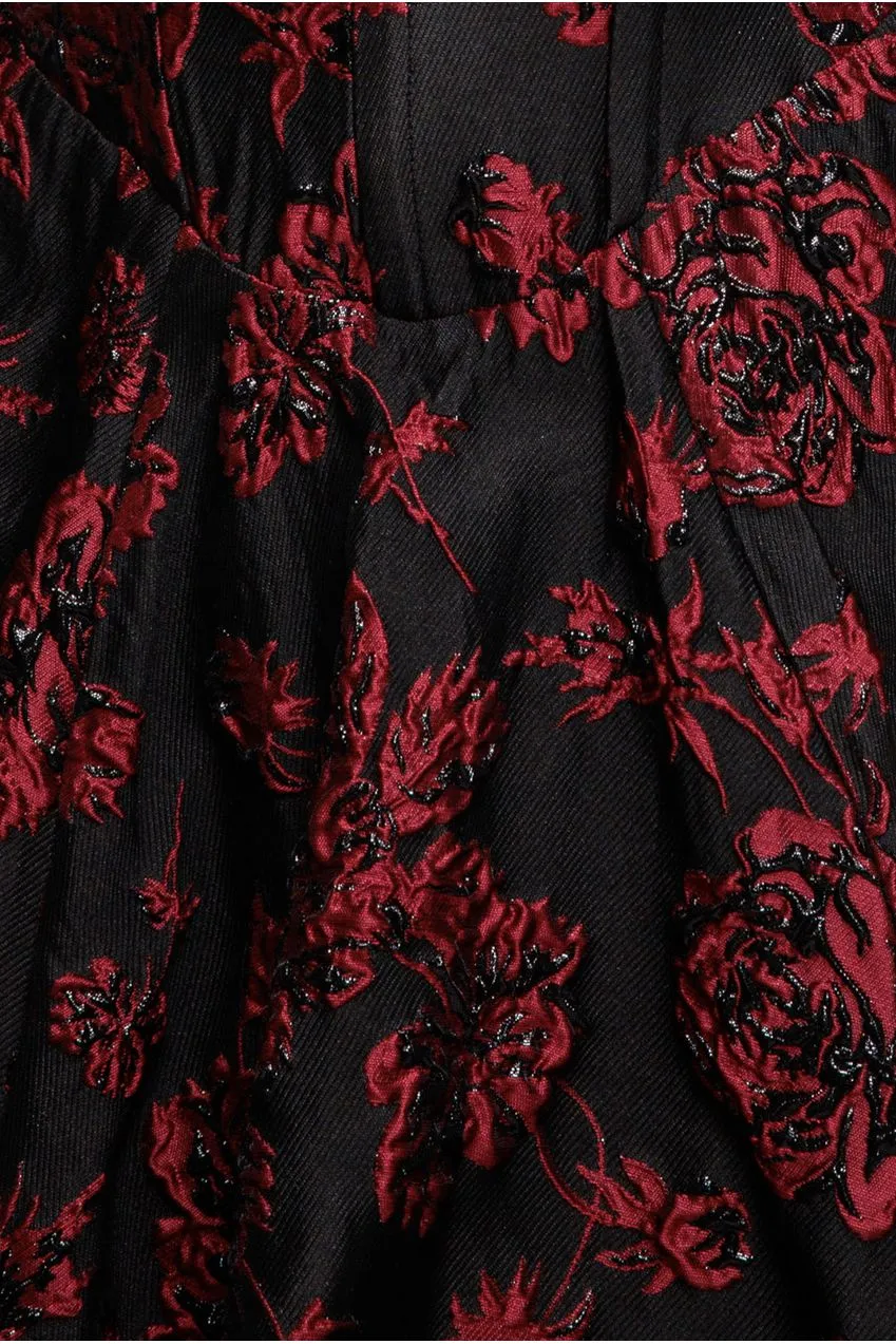 Goddiva DR4772 abito midi nero jacquard