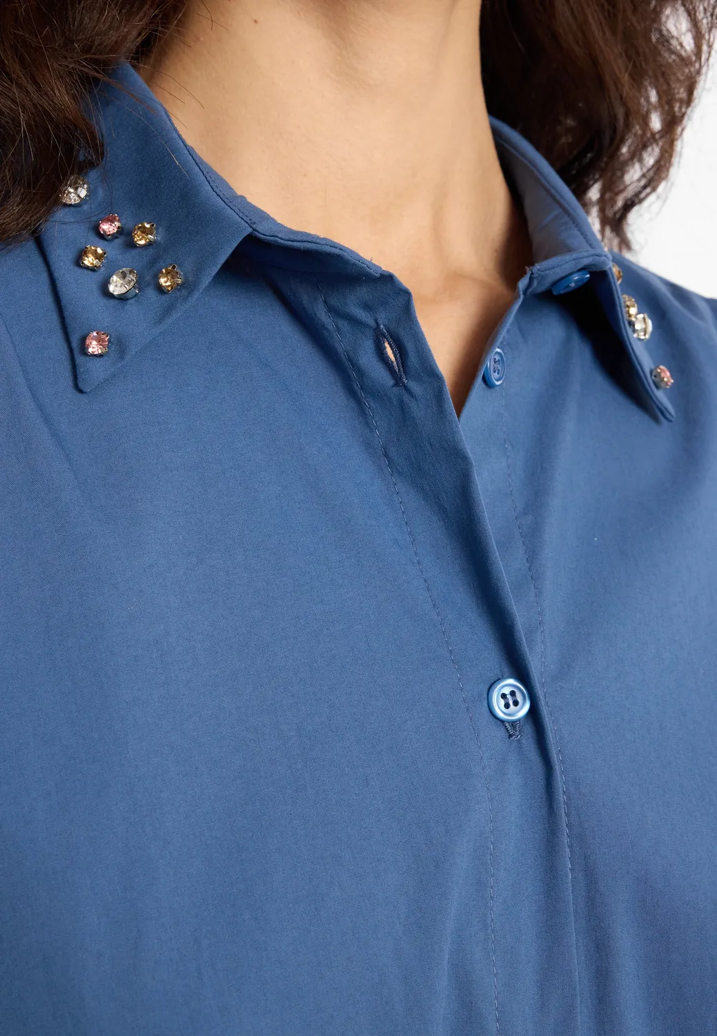 Ana Alcazar Doyla camicia azzurra maniche corte