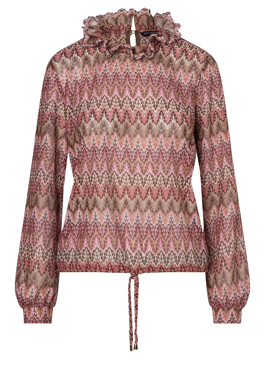Ana Alcazar Etinae top boho bordeaux a balze