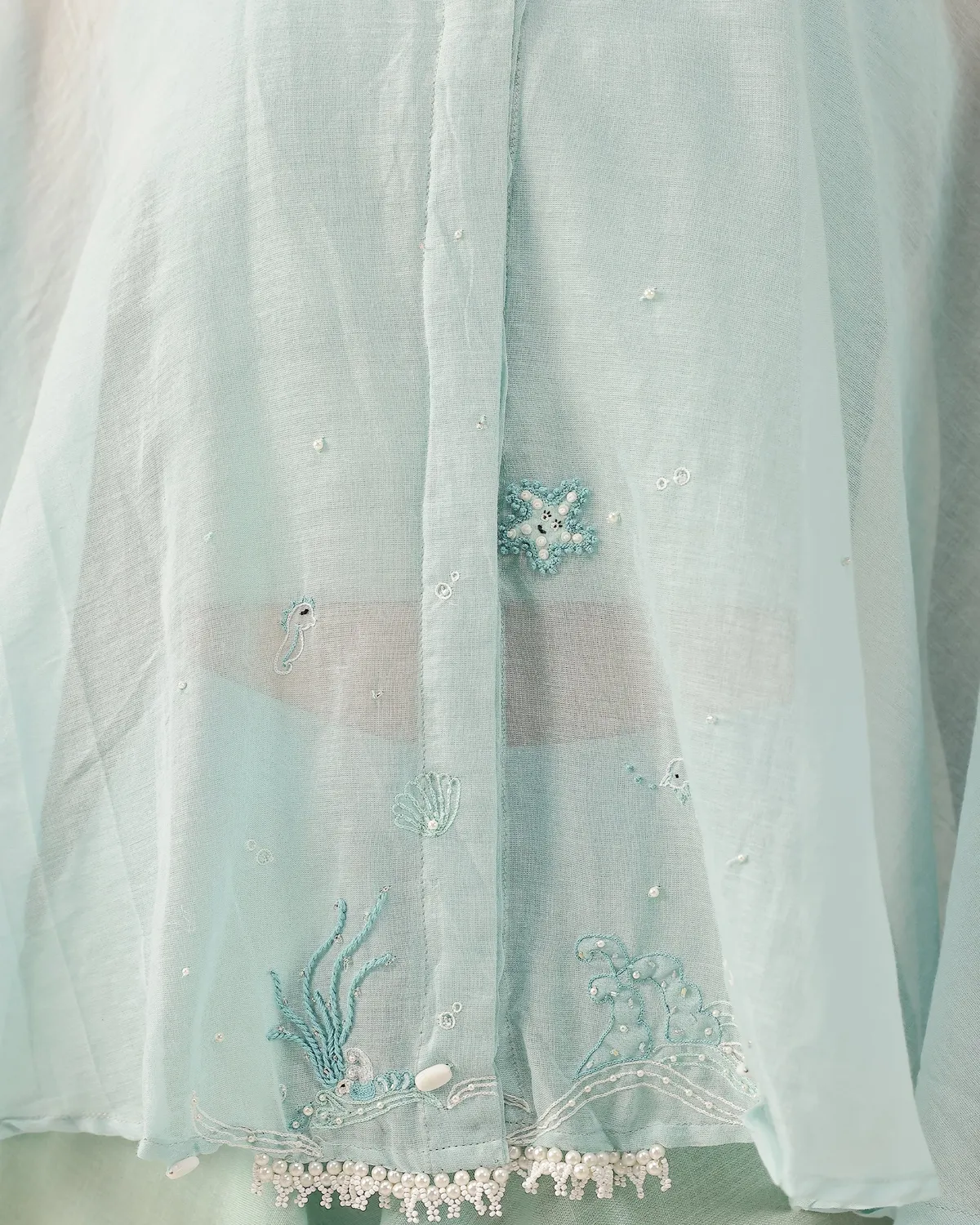 Our Dve Golden Dune coordinato top palazzo blu lino