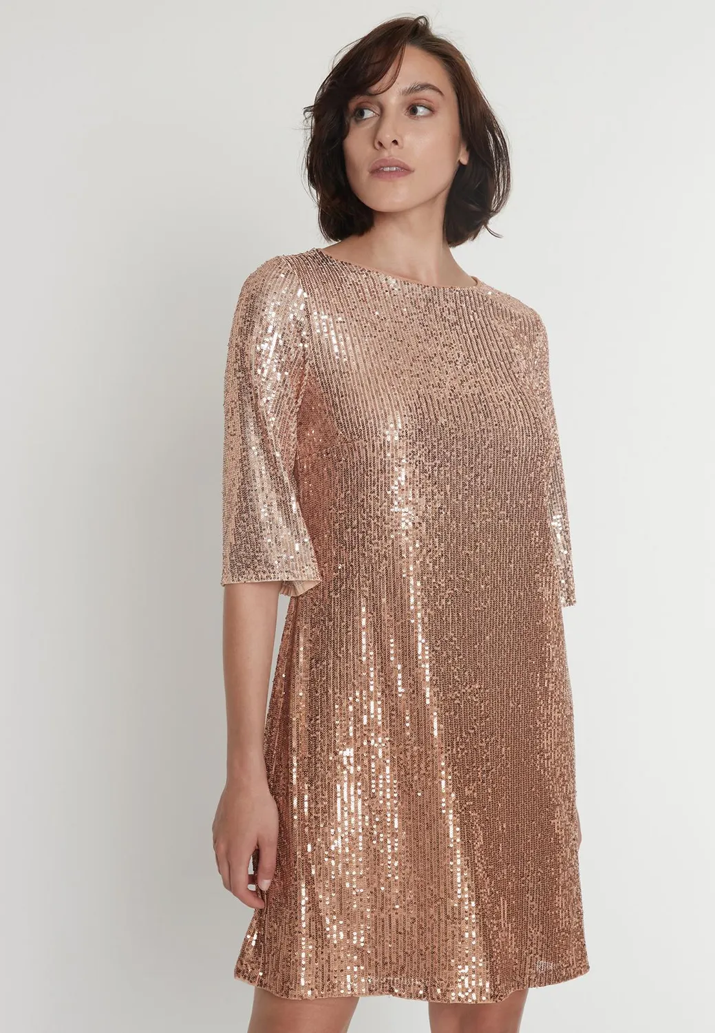 Ana Alcazar Paasa abito paillettes oro rame