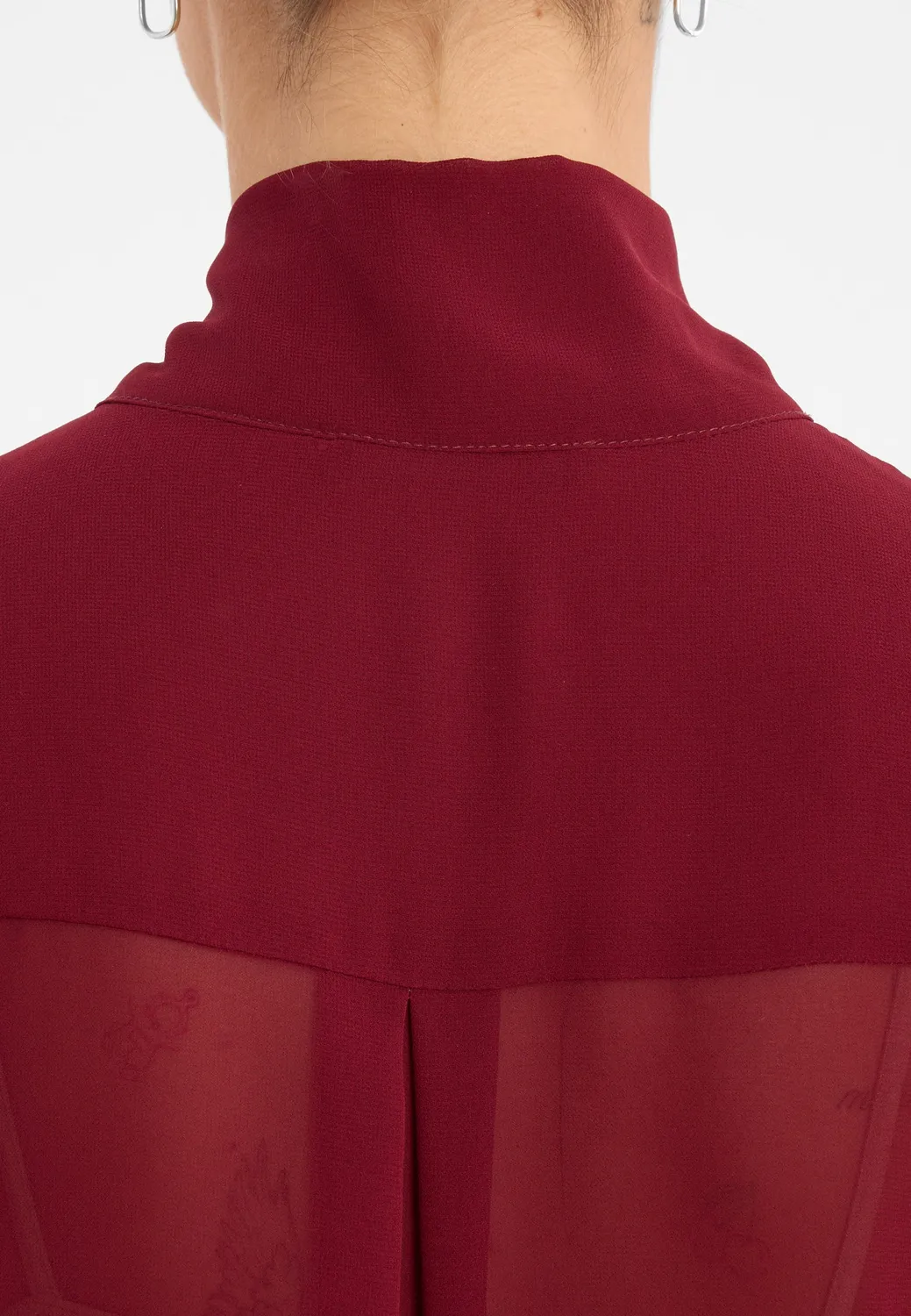 Ana Alcazar Cosy blusa chiffon bordeaux con fiocco