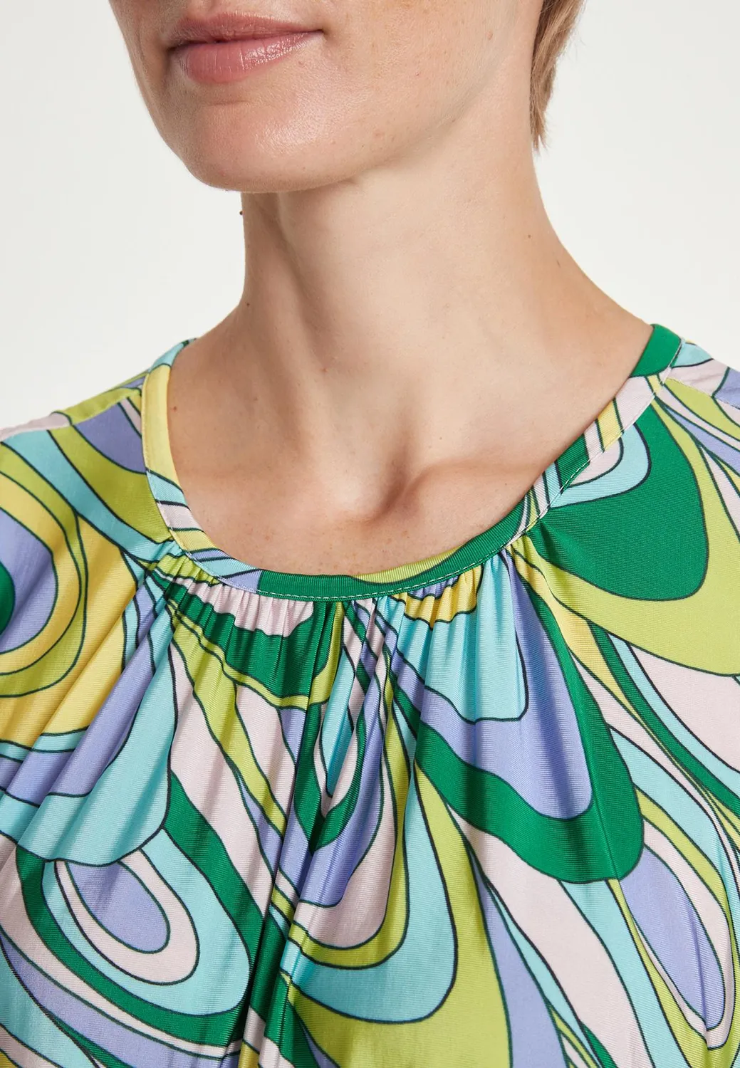 Ana Alcazar Lossy Top Stampa Retro Verde