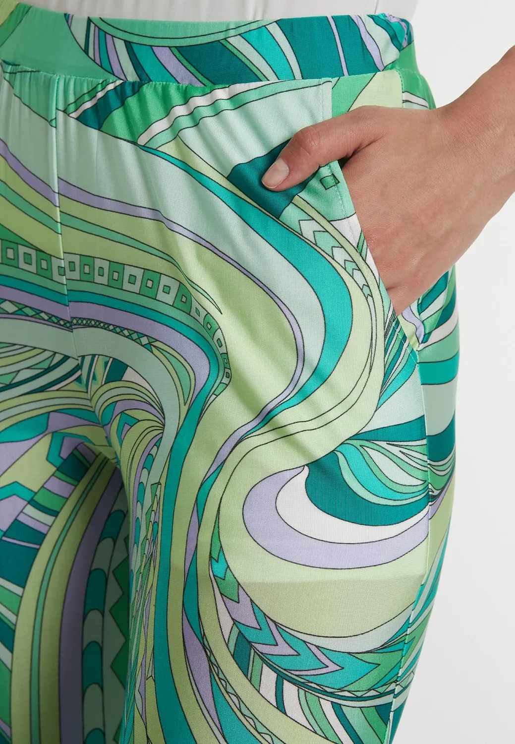 Ana Alcazar Pibara pantaloni jersey fantasia verde