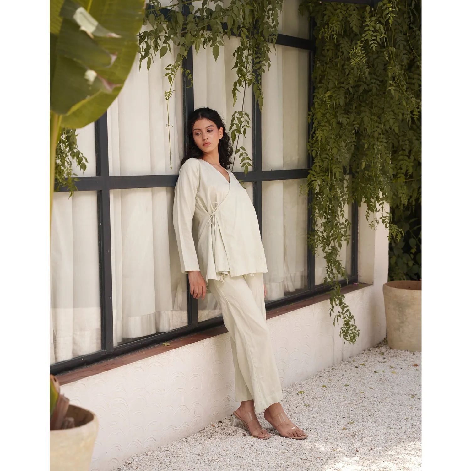 Our Dve Capsule 11 pantaloni grigi tessuto a mano