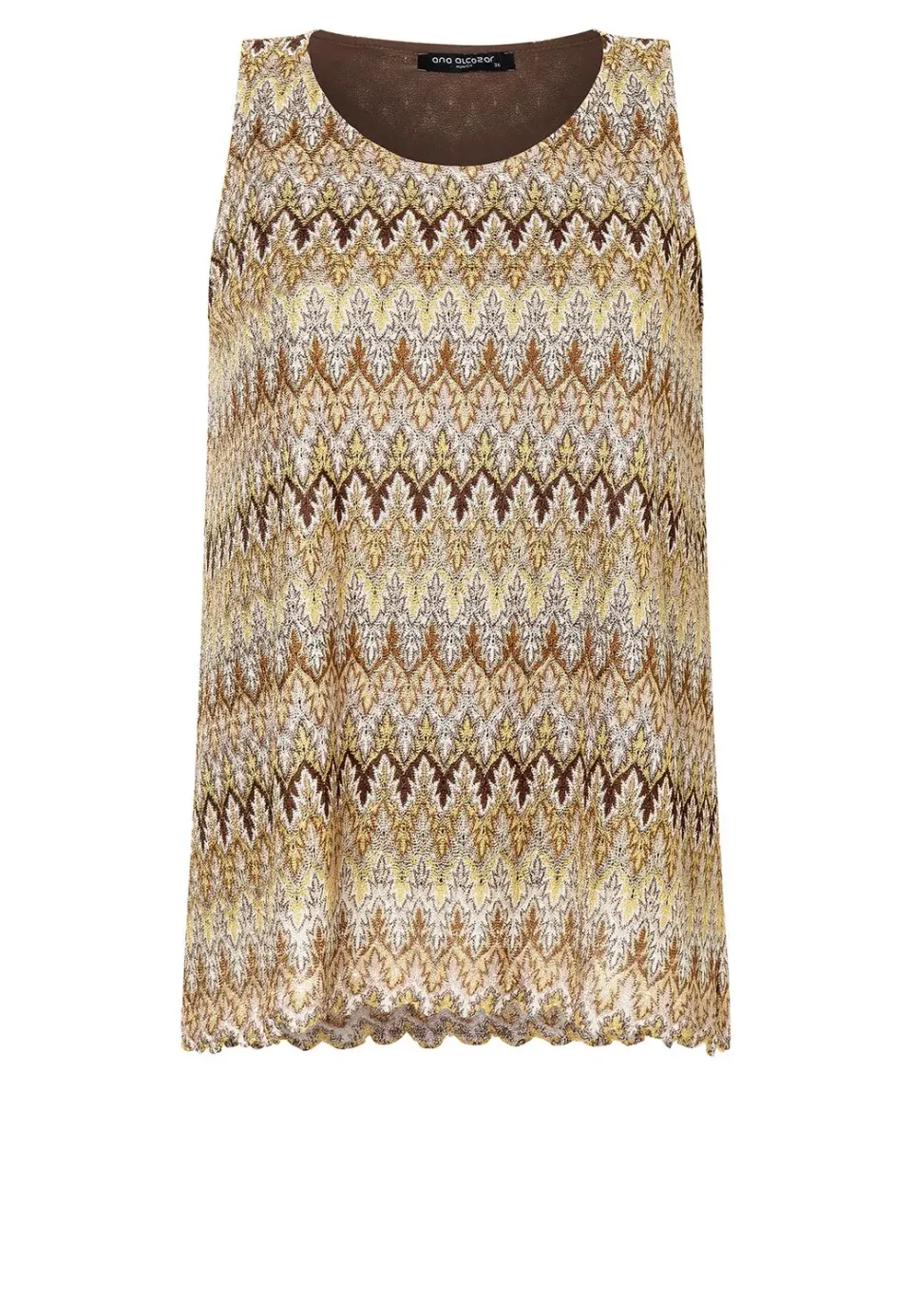 Ana Alcazar Paara top maglia traforata beige