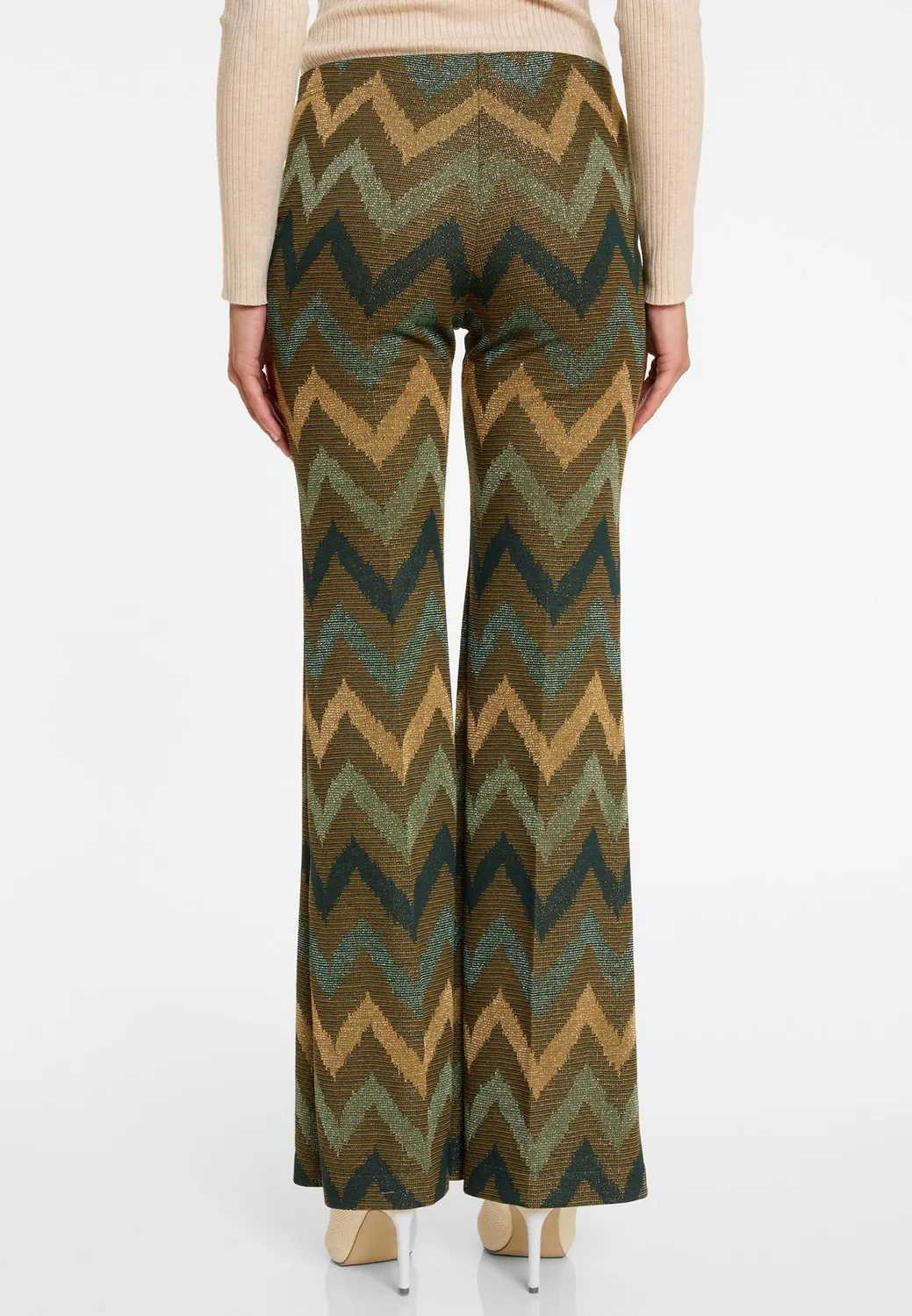Ana Alcazar Avesi pantaloni zampa lurex oliva