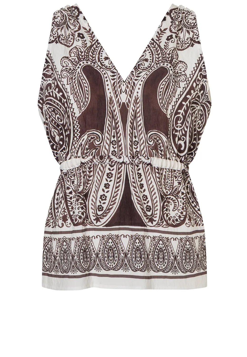 Ana Alcazar Dorella top scollo V paisley marrone