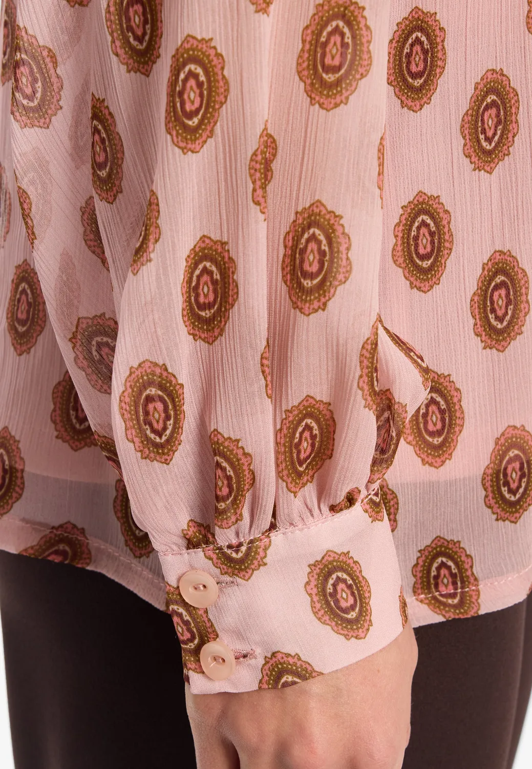 Ana Alcazar Elysis blusa fiocco bordeaux chiffon