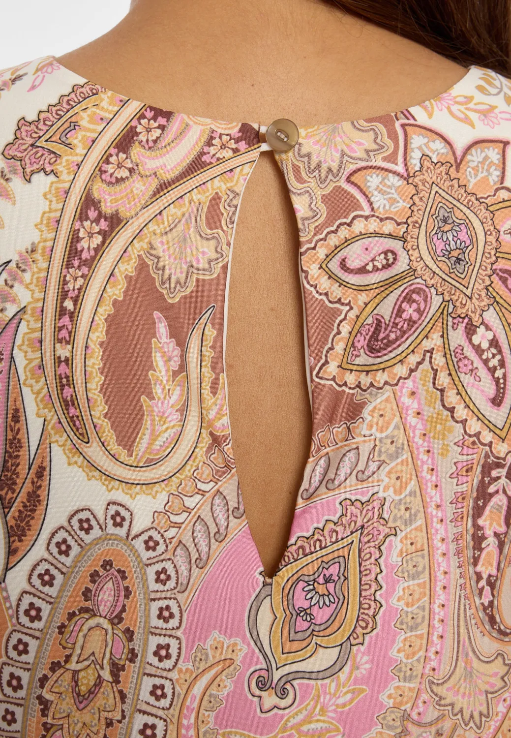 Ana Alcazar Dhiva abito tubino fantasia paisley beige