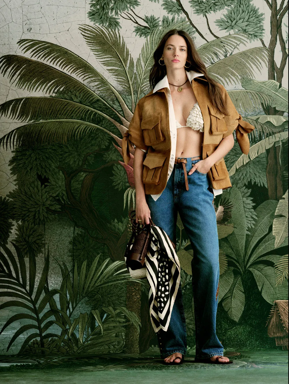 Johanna Ortiz Python Cintura Pelle Marrone Sottile
