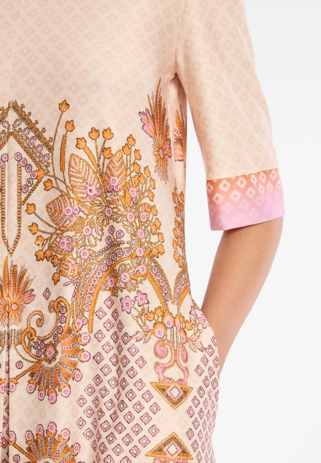 Ana Alcazar Dorali abito corto beige fantasia ocra