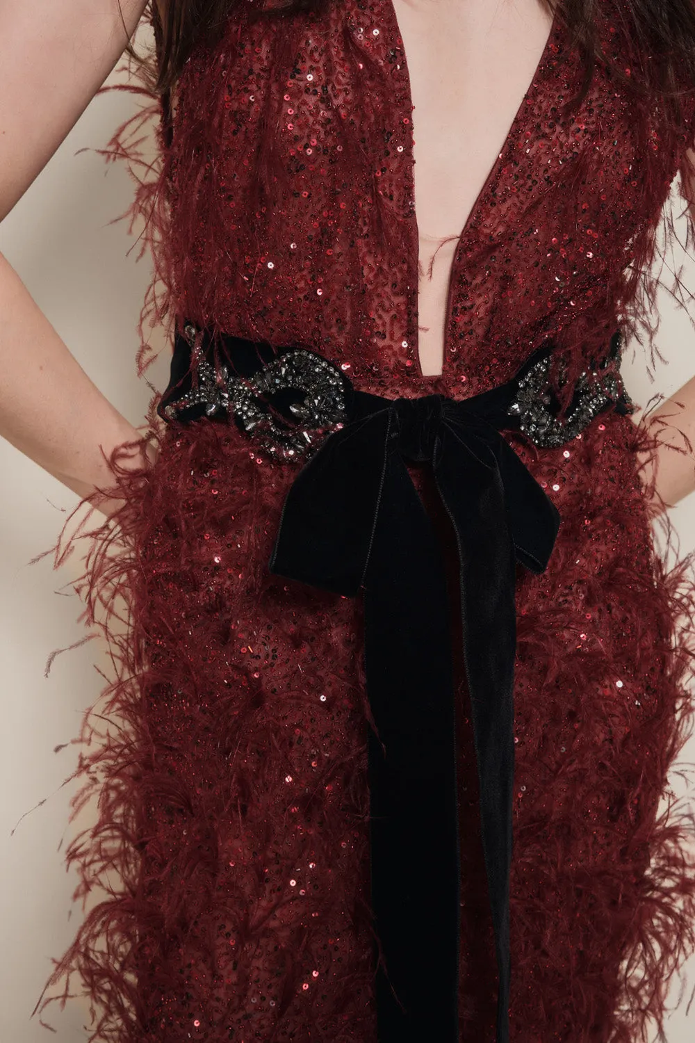 Johanna Ortiz Celestial Feminine cintura cotone nero