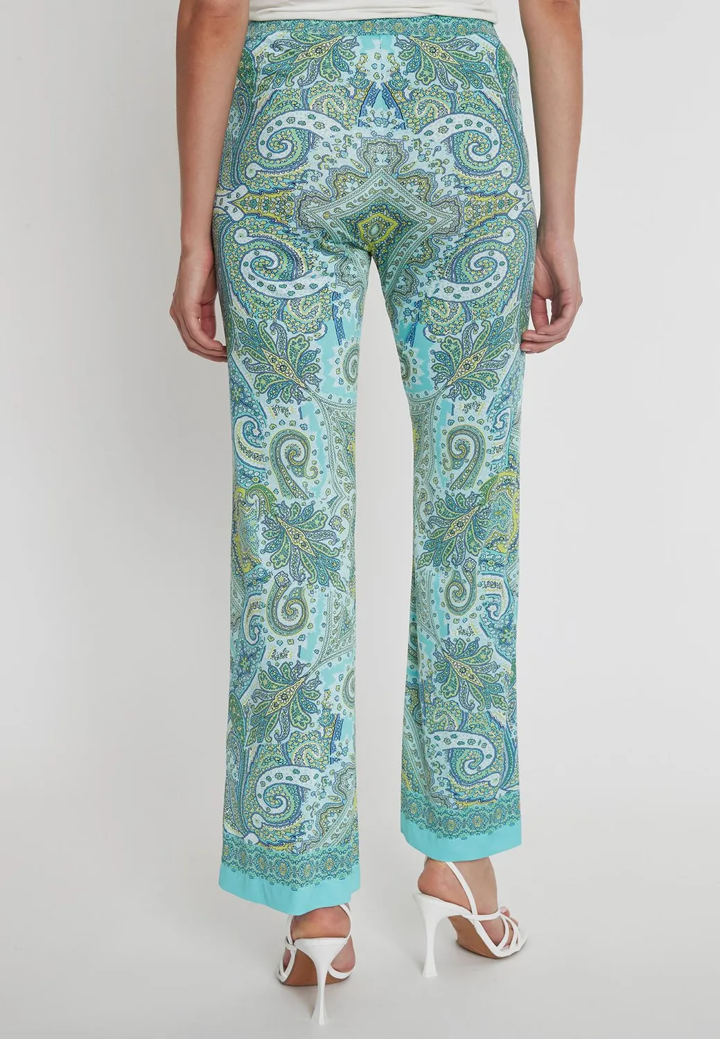 Ana Alcazar Pidila pantaloni estivi paisley azzurro