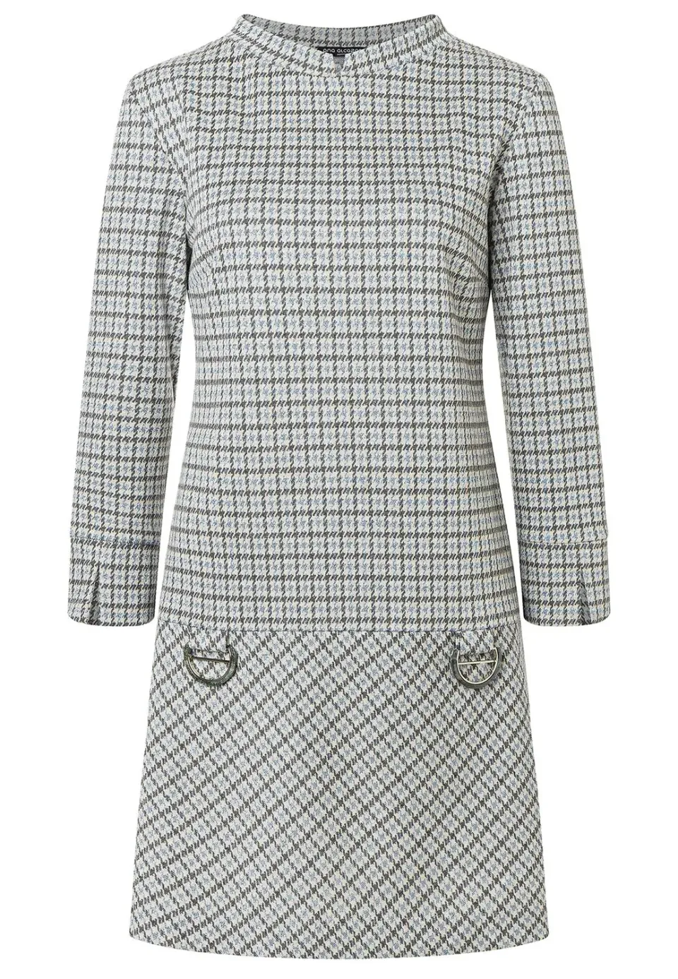 Ana Alcazar Sodea vestito svasato corto pied-de-poule lurex
