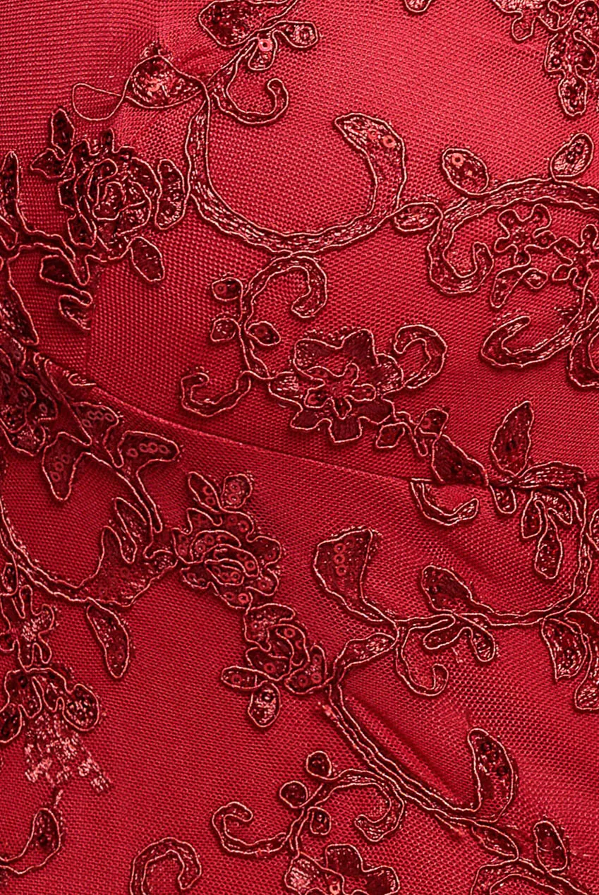 Goddiva Plus DR3960 abito midi rosso pizzo taglia 18