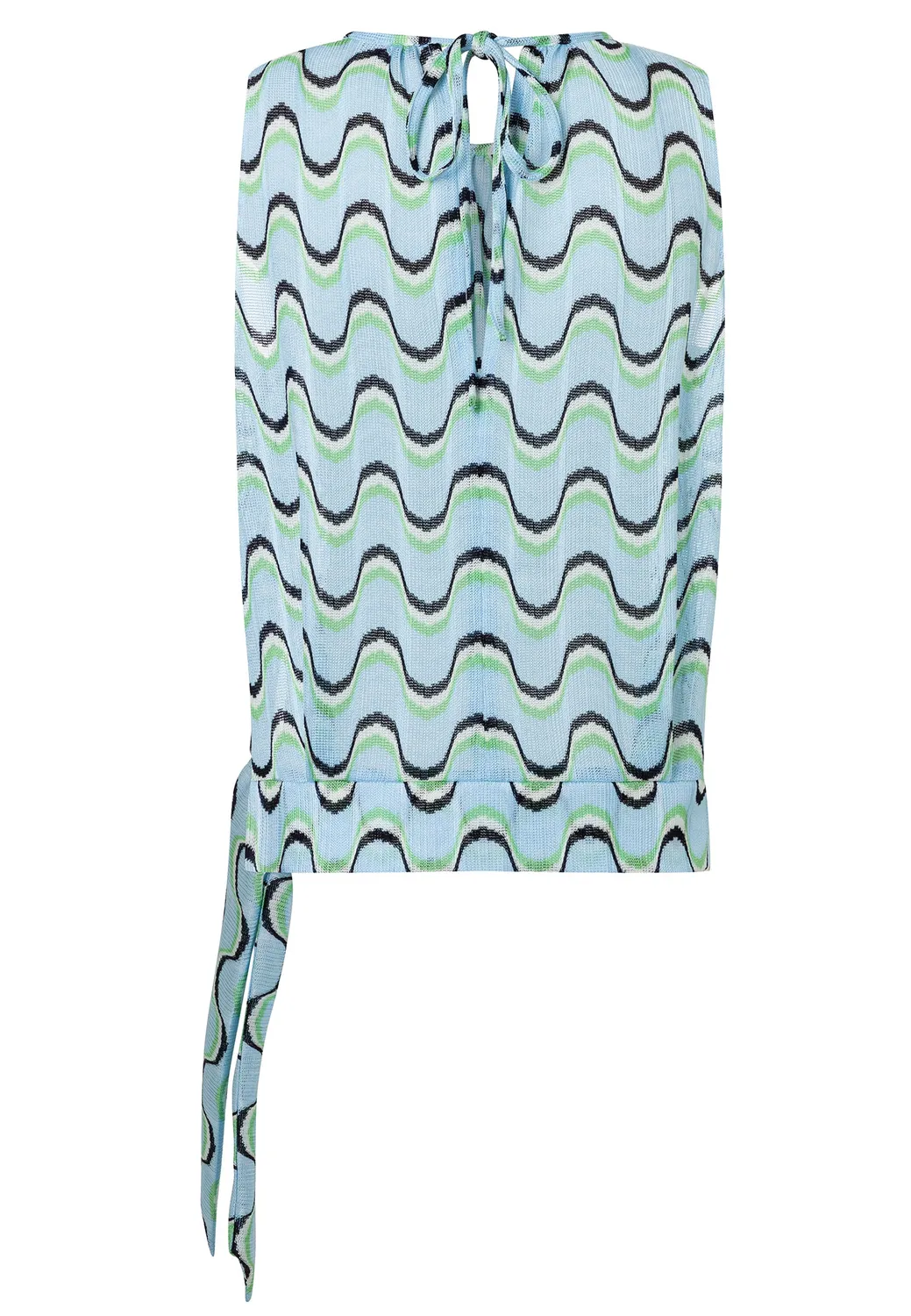 Ana Alcazar Dulna top in maglia azzurro con fiocco