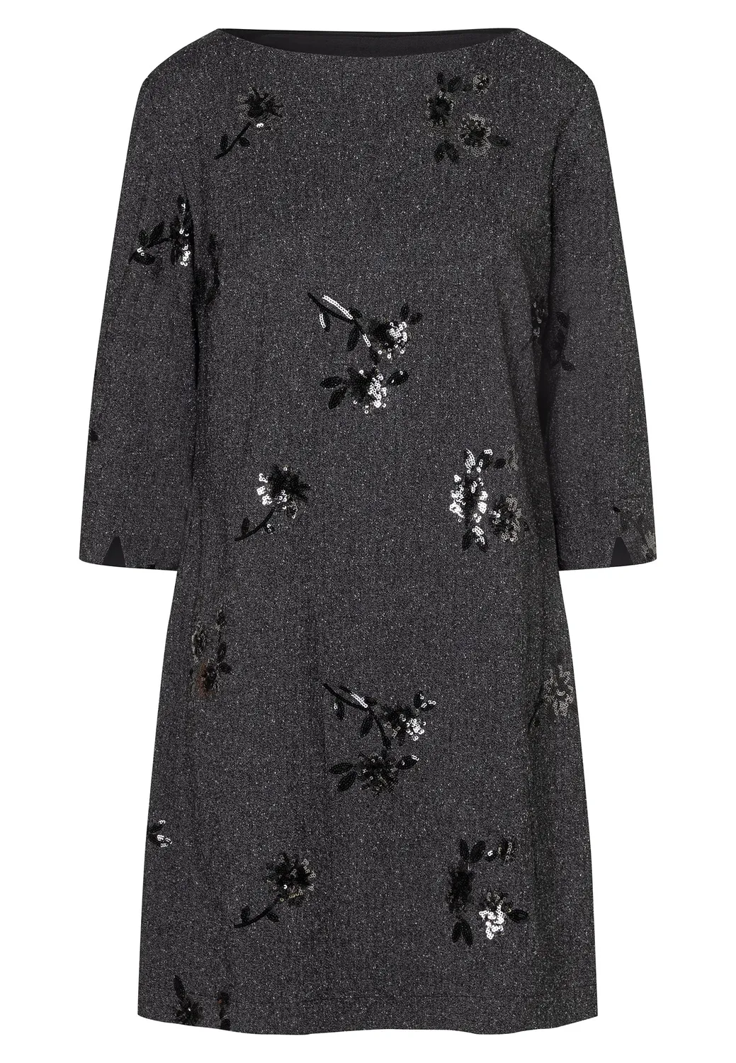 Ana Alcazar Enlires tunica tweed antracite paillettes