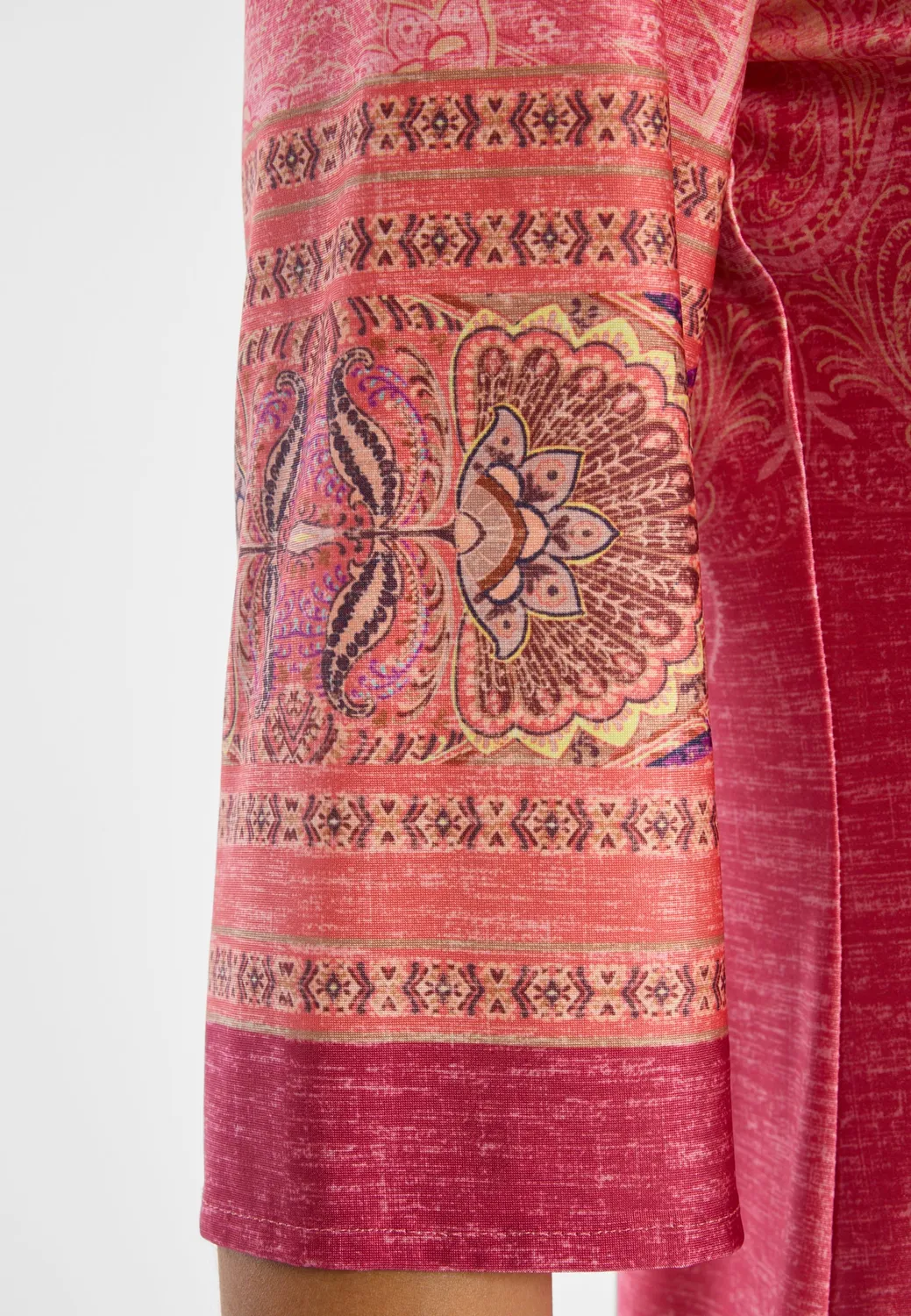 Ana Alcazar Dheen abito tunica rosa paisley scollo V