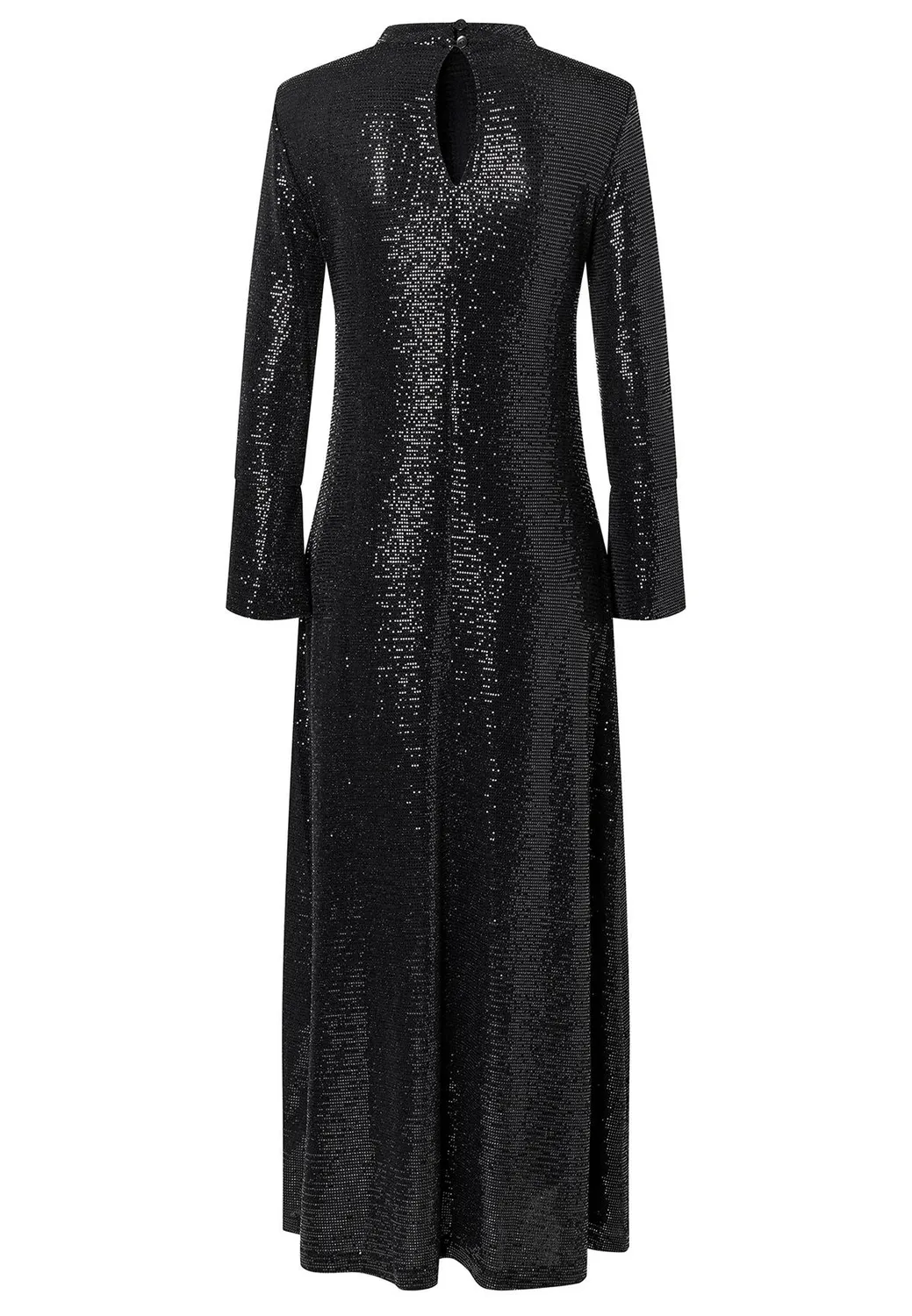 Ana Alcazar Sagata abito maxi nero paillettes