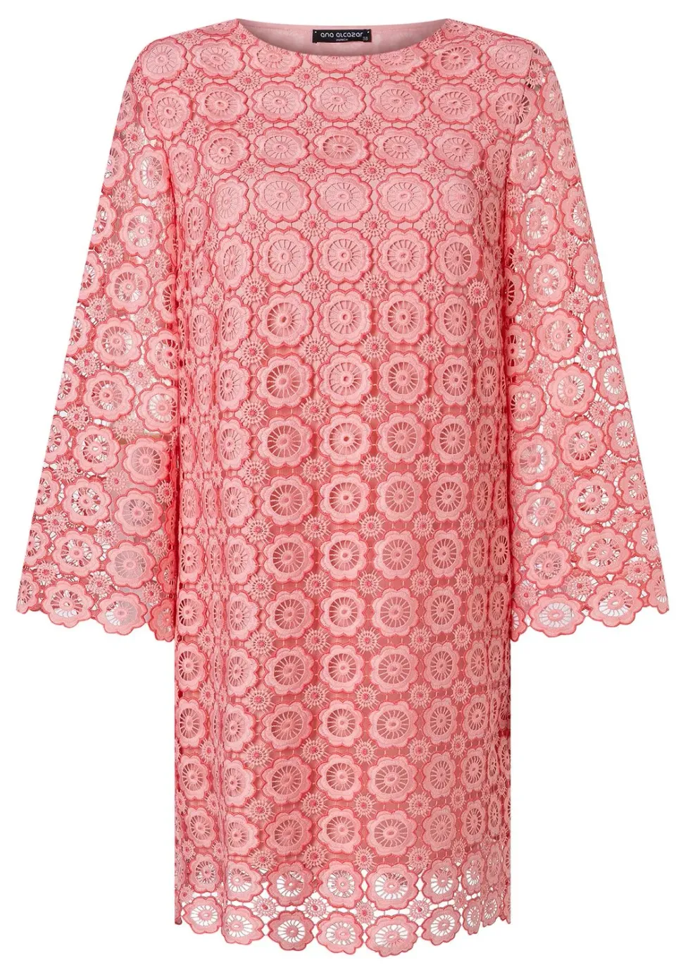 Ana Alcazar Zahia abito pizzo rosa corallo
