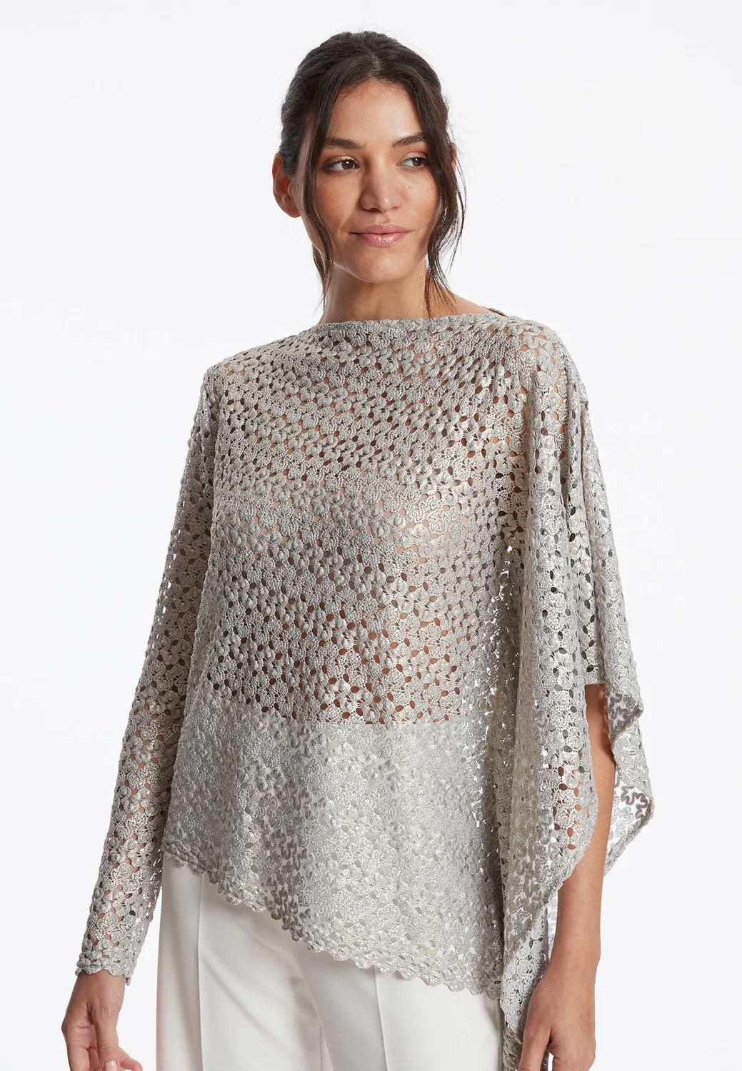 Ana Alcazar Zisala top asimmetrico maglia argento