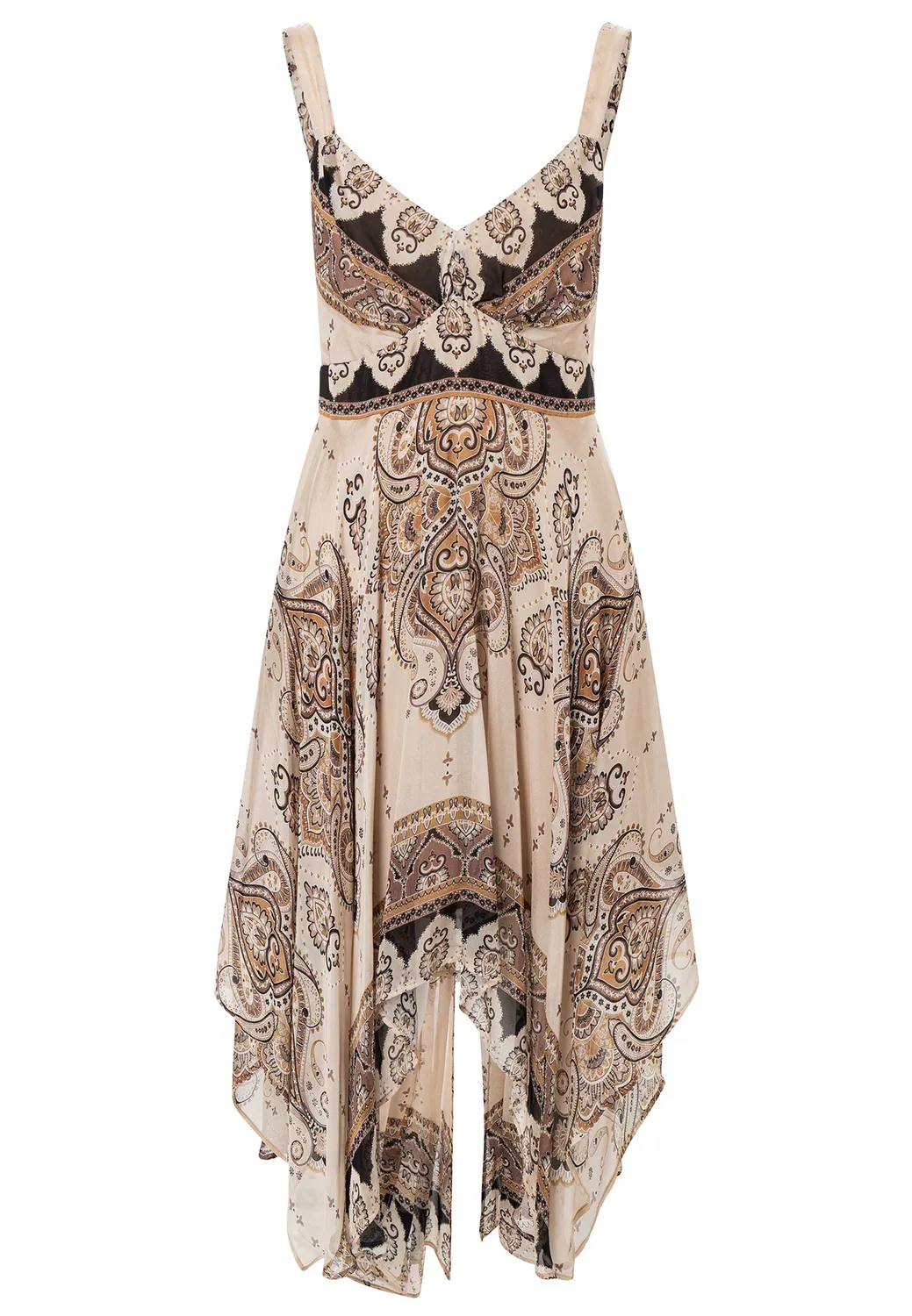 Ana Alcazar Deana abito midi marrone paisley