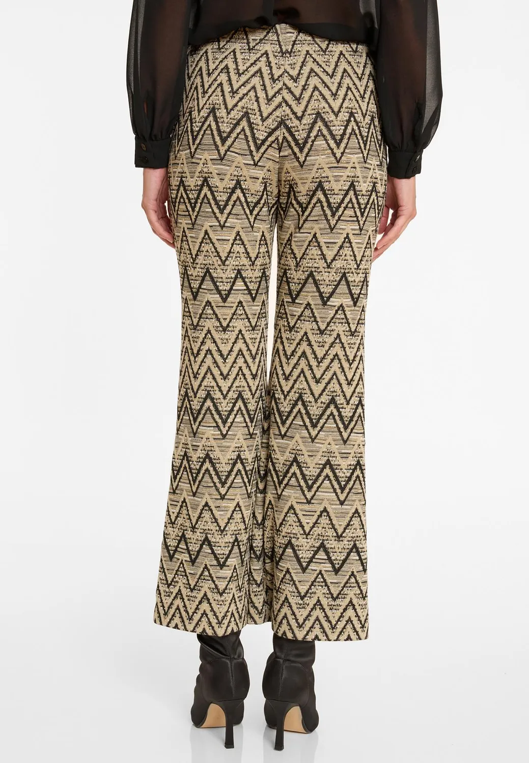 Ana Alcazar Ashora pantaloni cropped maglia zigzag caldo
