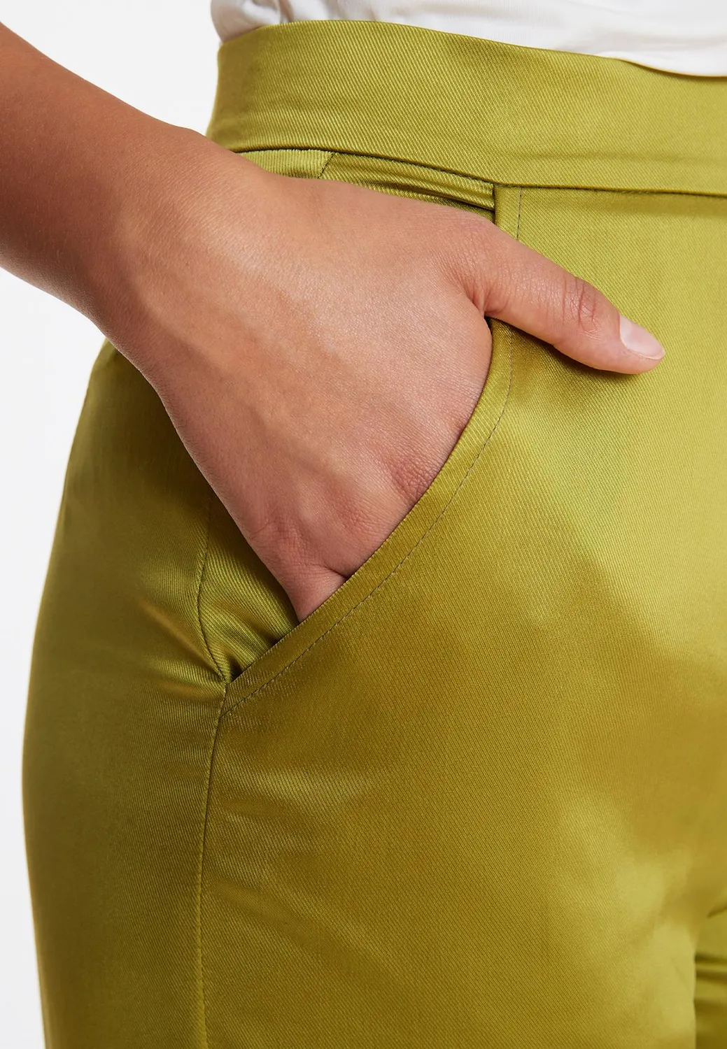 Ana Alcazar Pahisa pantaloni satin palazzo verde