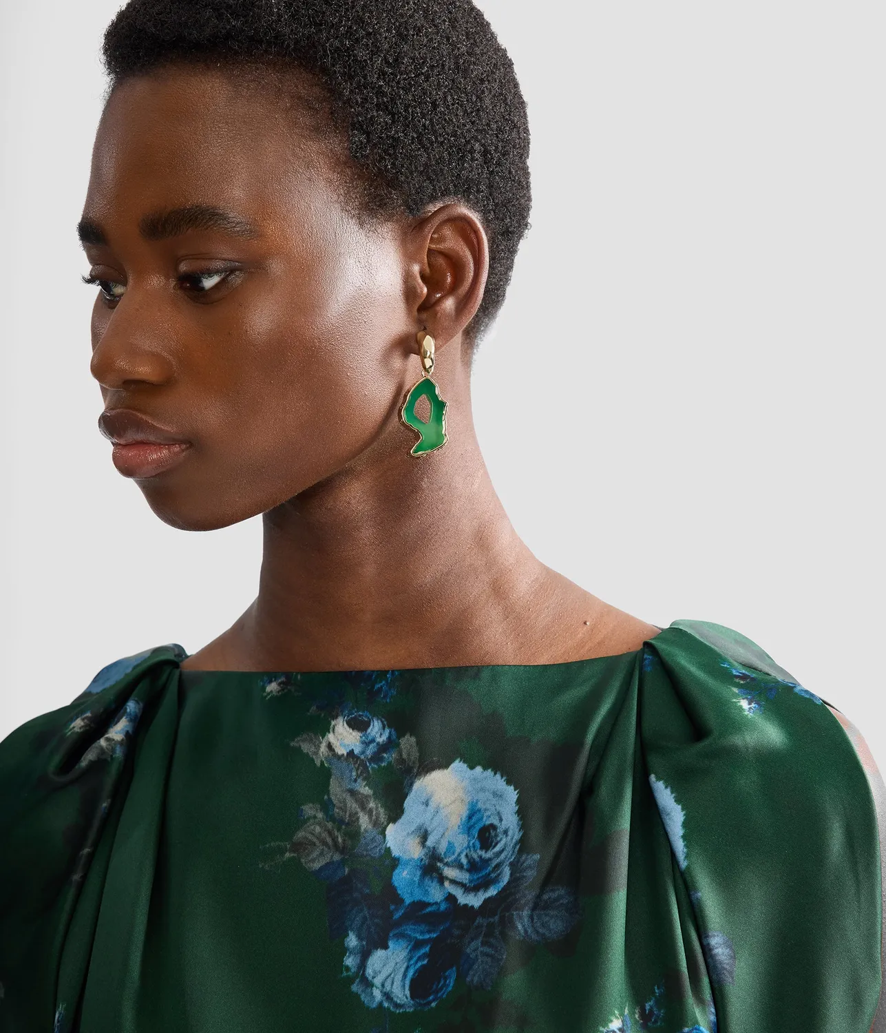 Erdem Stone Earring orecchini agata verde