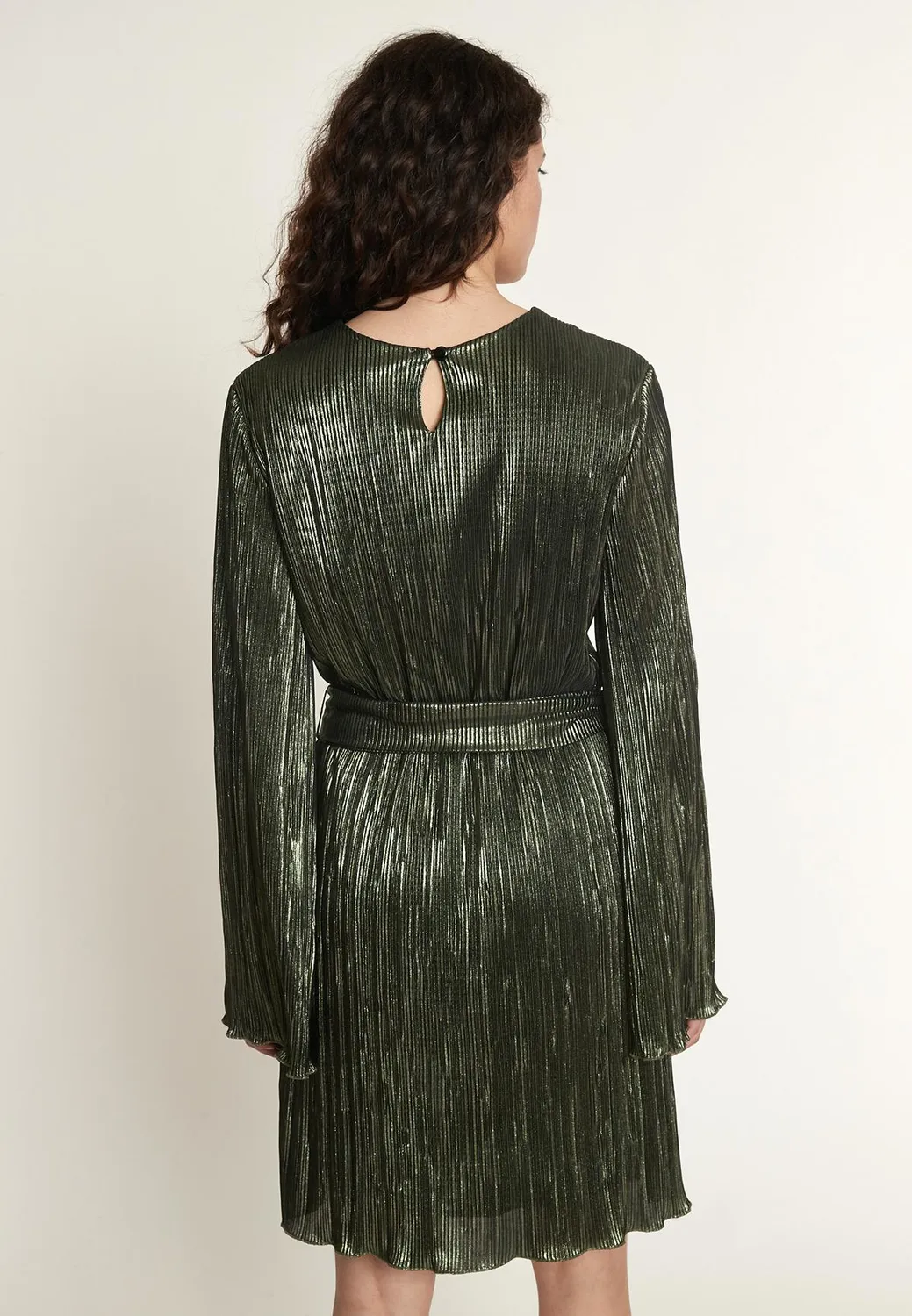 Ana Alcazar Ogaba vestito plissettato verde oliva