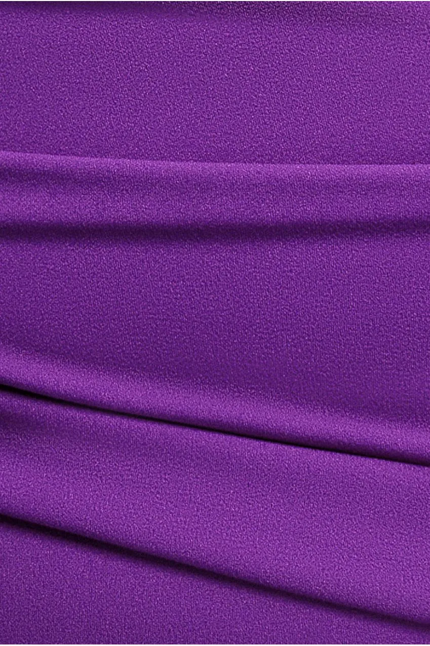 Goddiva Plus Scuba Bardot abito midi viola DR4135