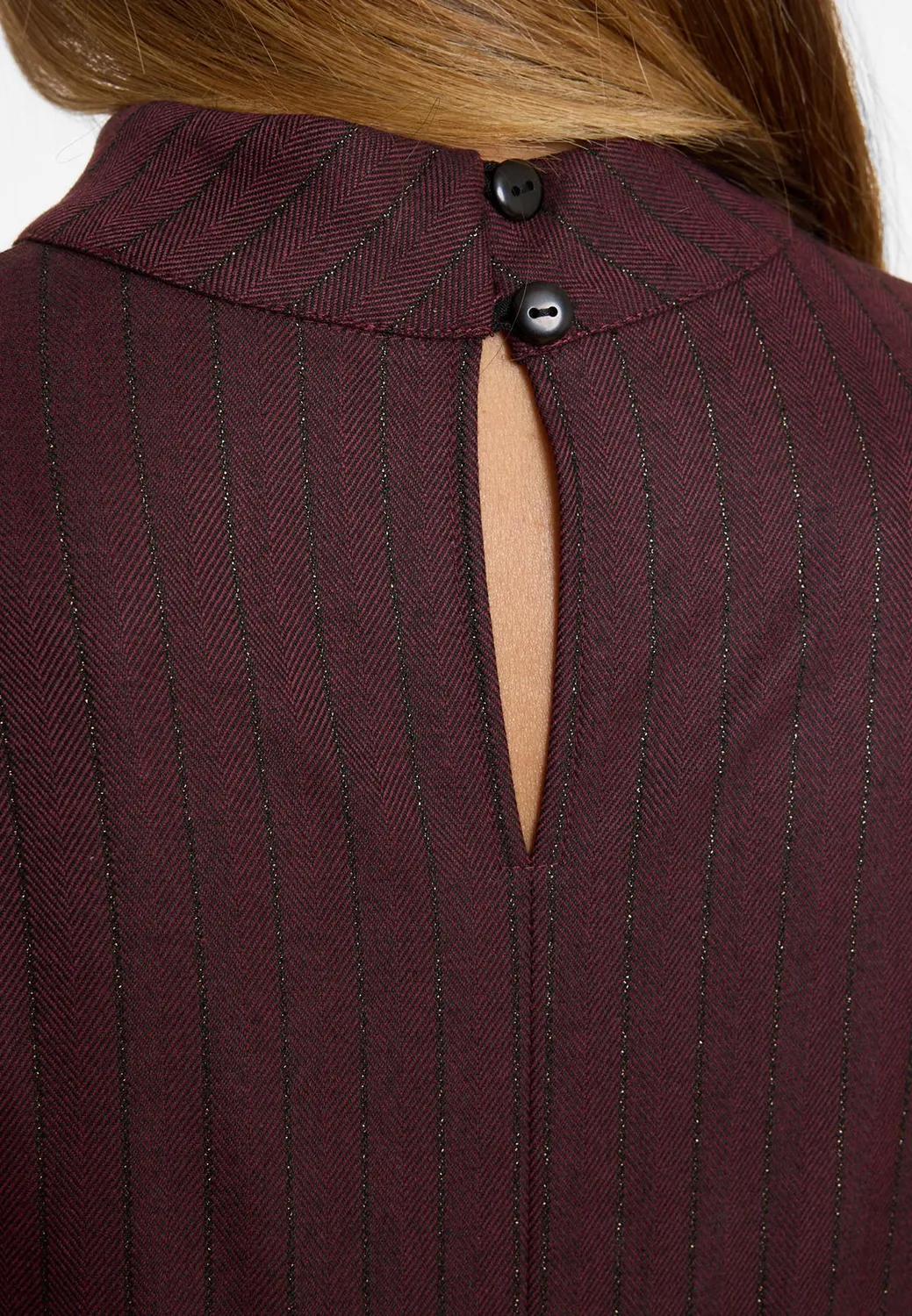 Ana Alcazar Adeno top peplum bordeaux lurex