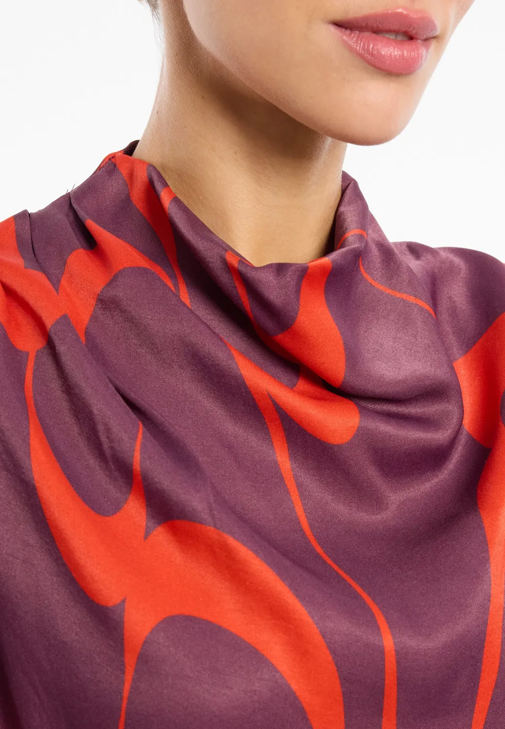 Ana Alcazar Elbonis blusa scollo drappeggiato fantasia onde