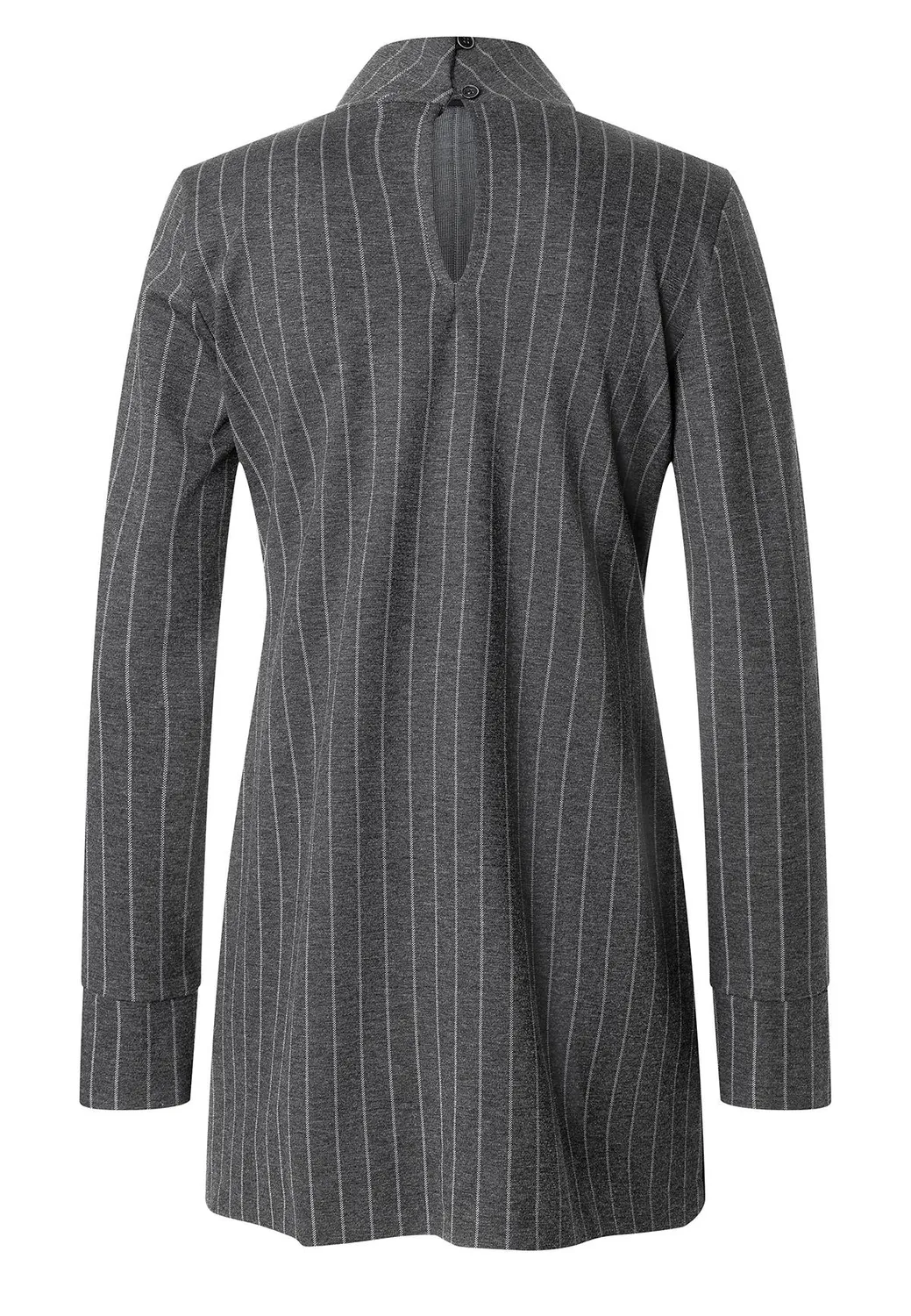 Ana Alcazar Mesyne top cut-out dolcevita gessato grigio