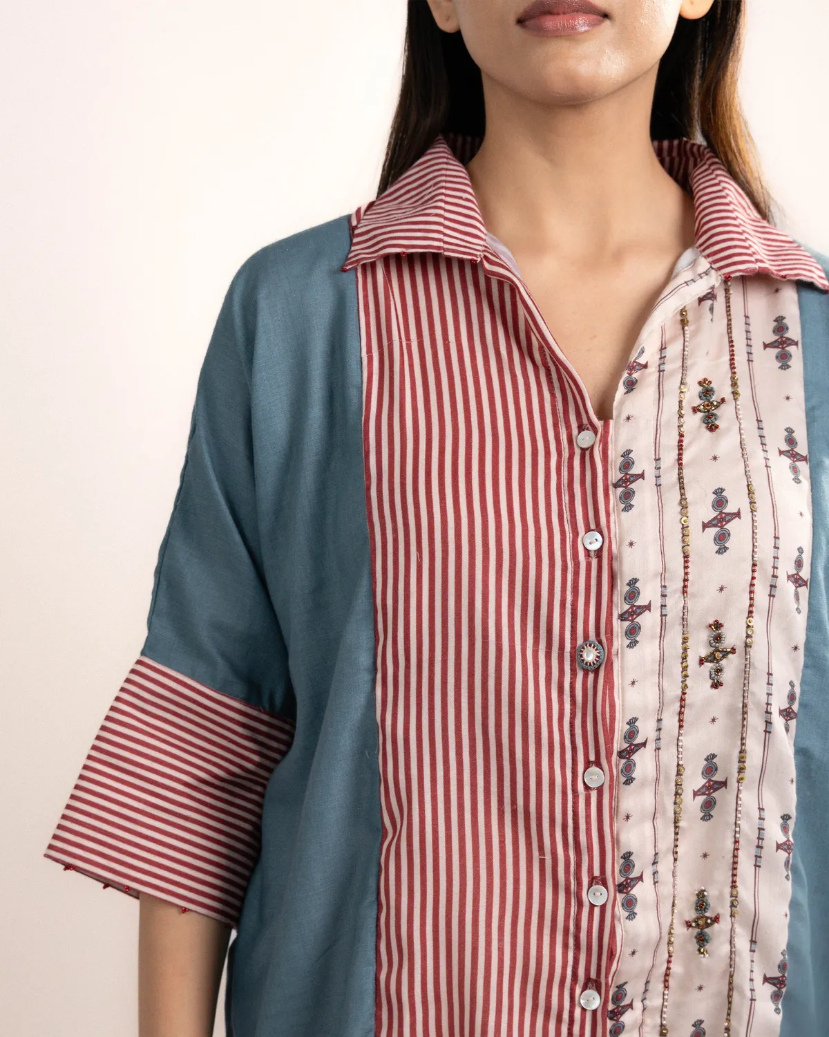 Our Dve Dova Shirt camicia Normandy Blue modal