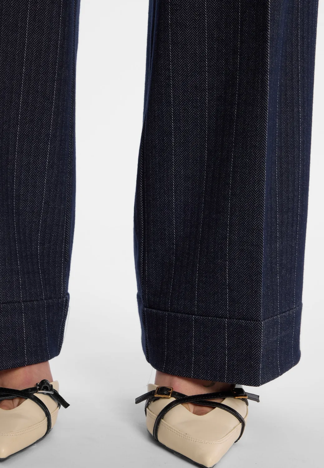 Ana Alcazar Enliroa pantaloni palazzo gessato blu