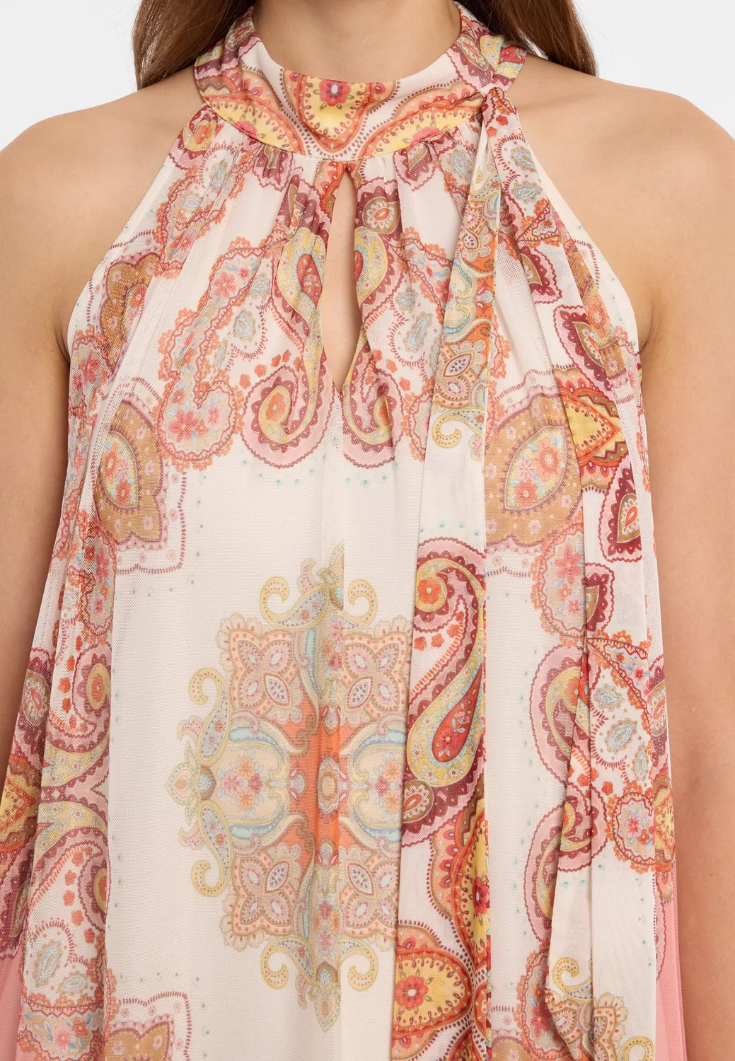 Ana Alcazar Dorexa abito halterneck fantasia paisley