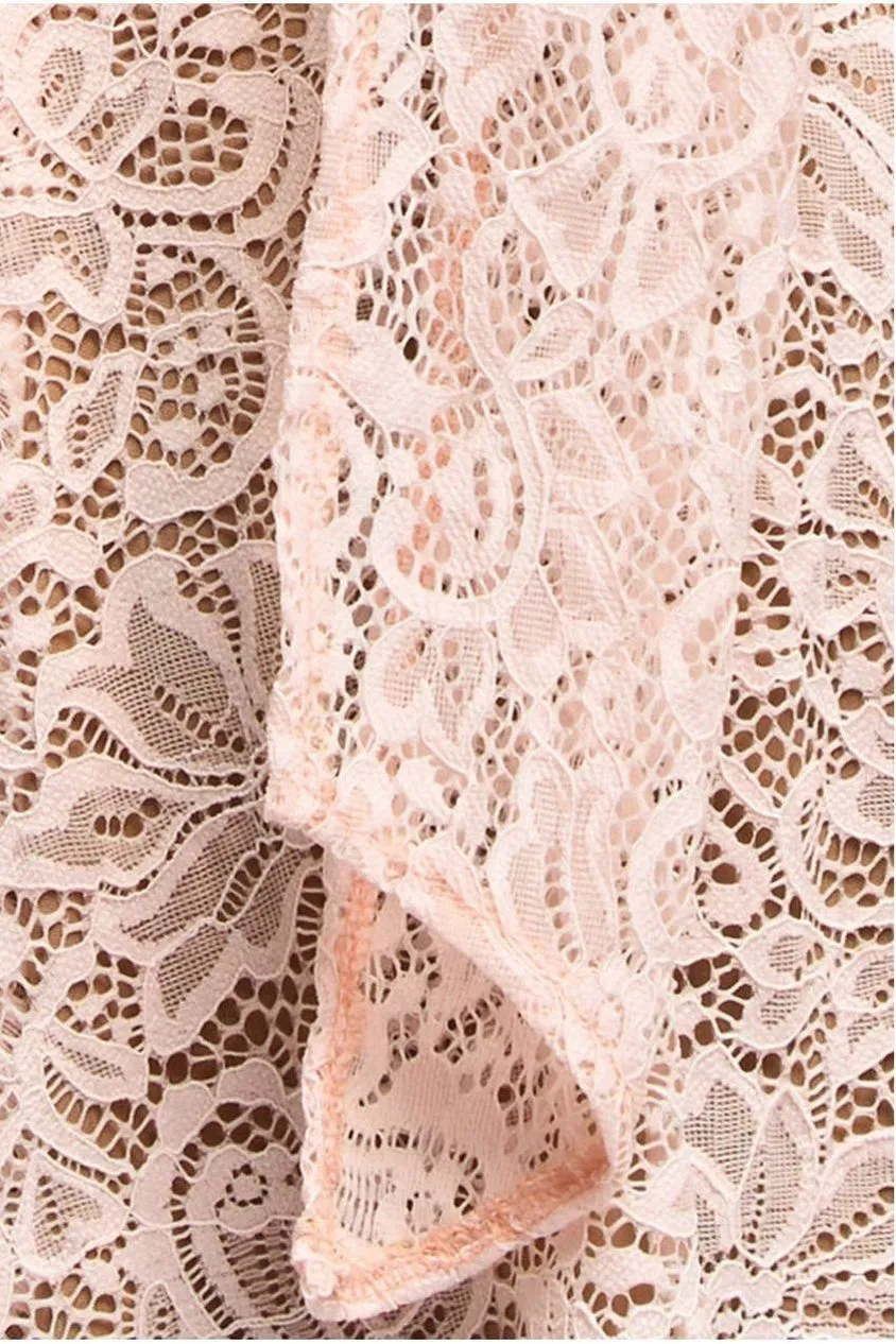 Goddiva Floral Lace sciarpa rosa cipria in pizzo