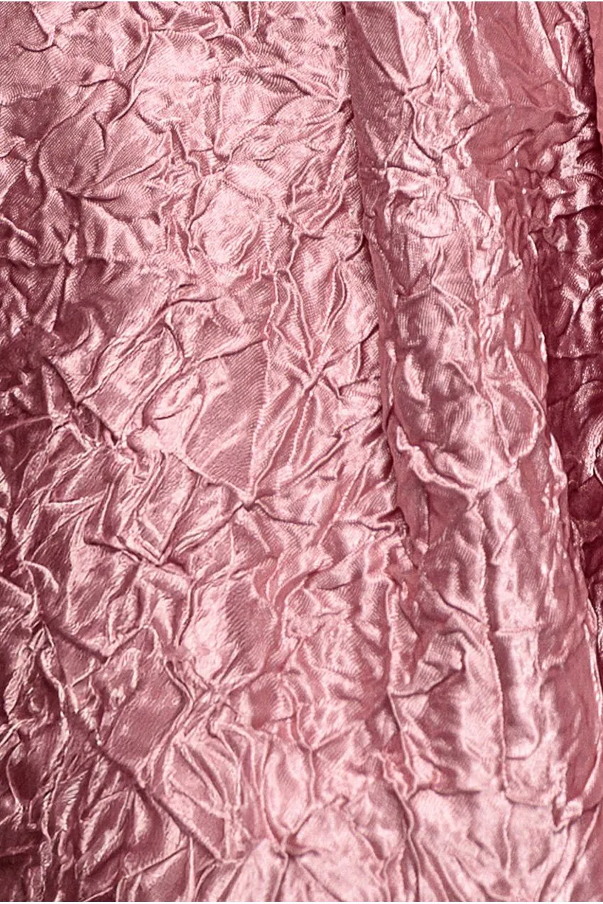 Goddiva Abito Midi Raso Rosa Cipria Scollo a Cuore