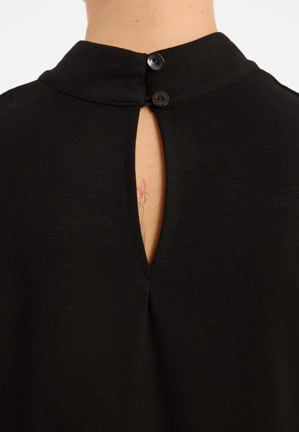 Ana Alcazar Cora Top Nero Jersey Frange Sera