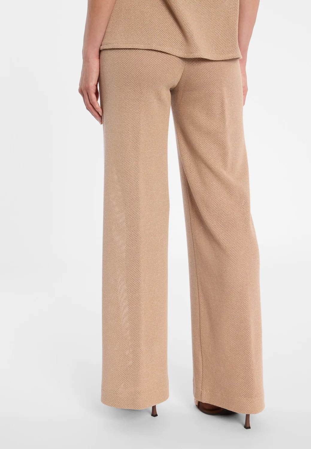 Ana Alcazar Dizia pantaloni maglia larghi beige