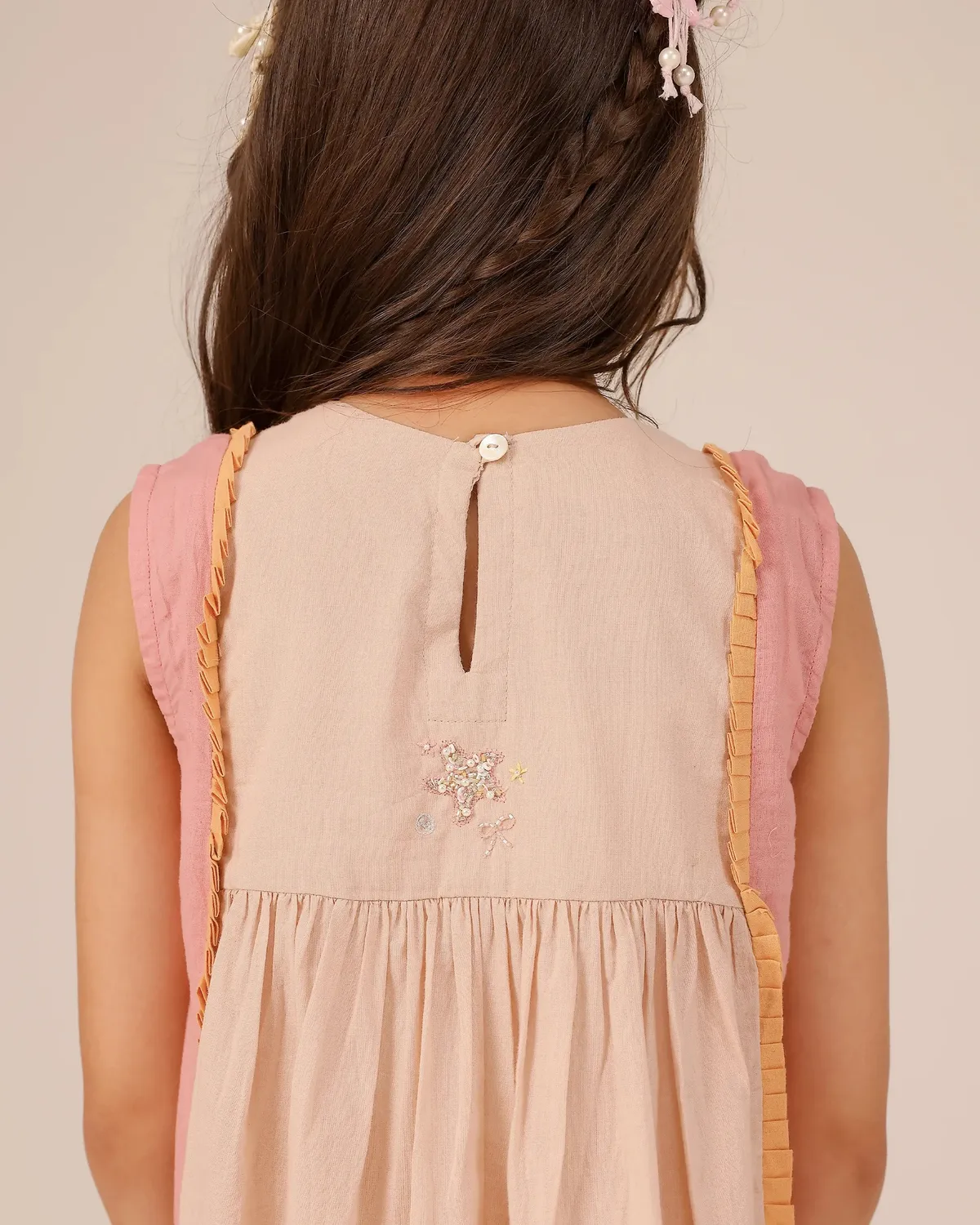 Our Dve Merry Berry abito bimba rosa cotone lungo