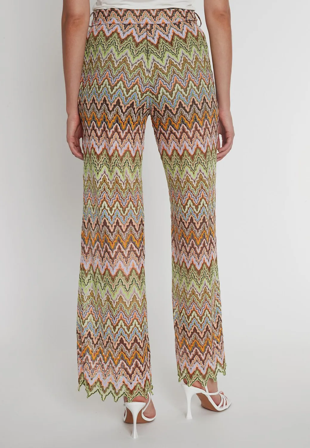 Ana Alcazar Posyda pantaloni maglia svasati fantasia