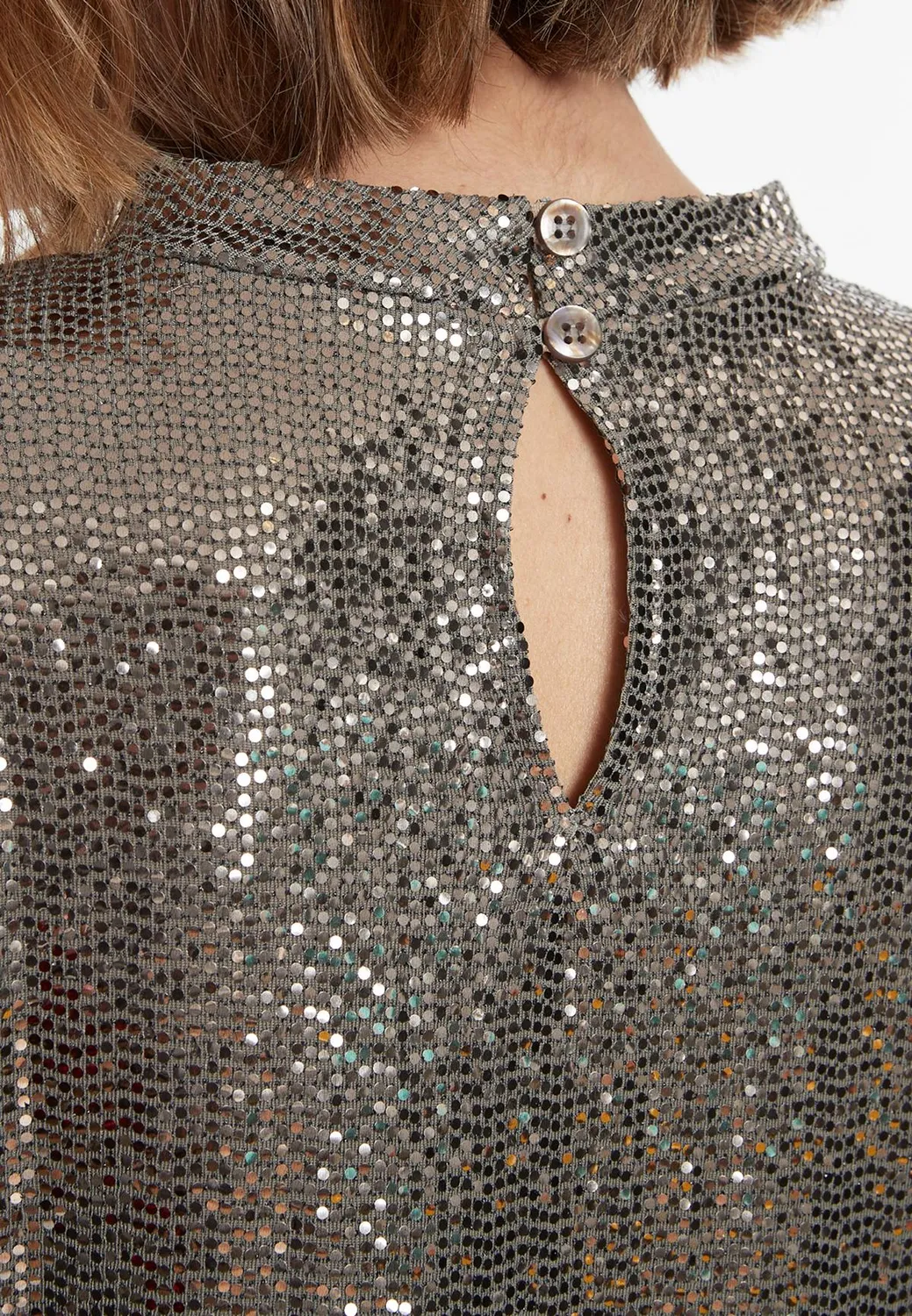 Ana Alcazar Sequin Dress Sagali vestito paillettes argento