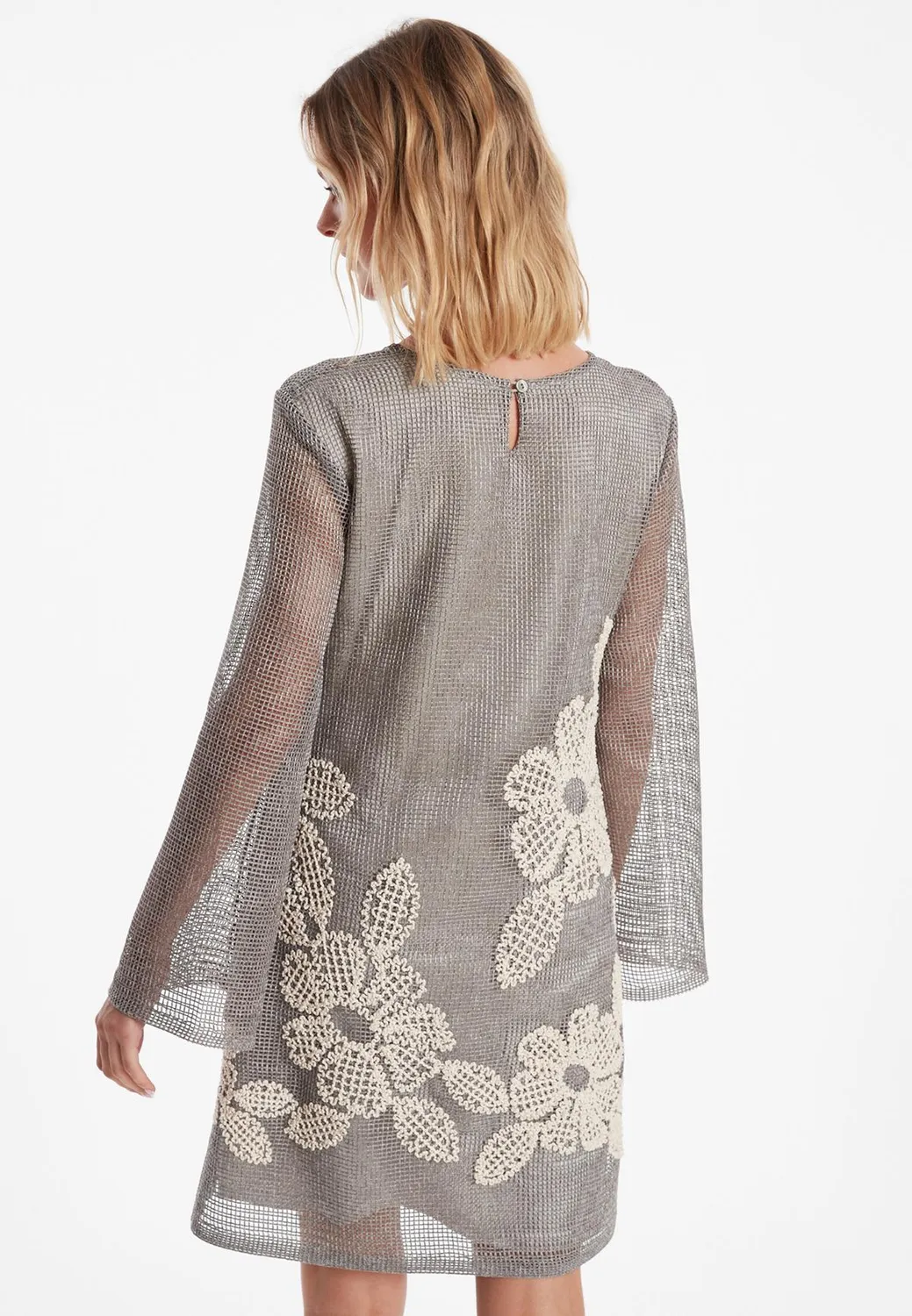 Ana Alcazar Zalia abito tunica crochet grigio