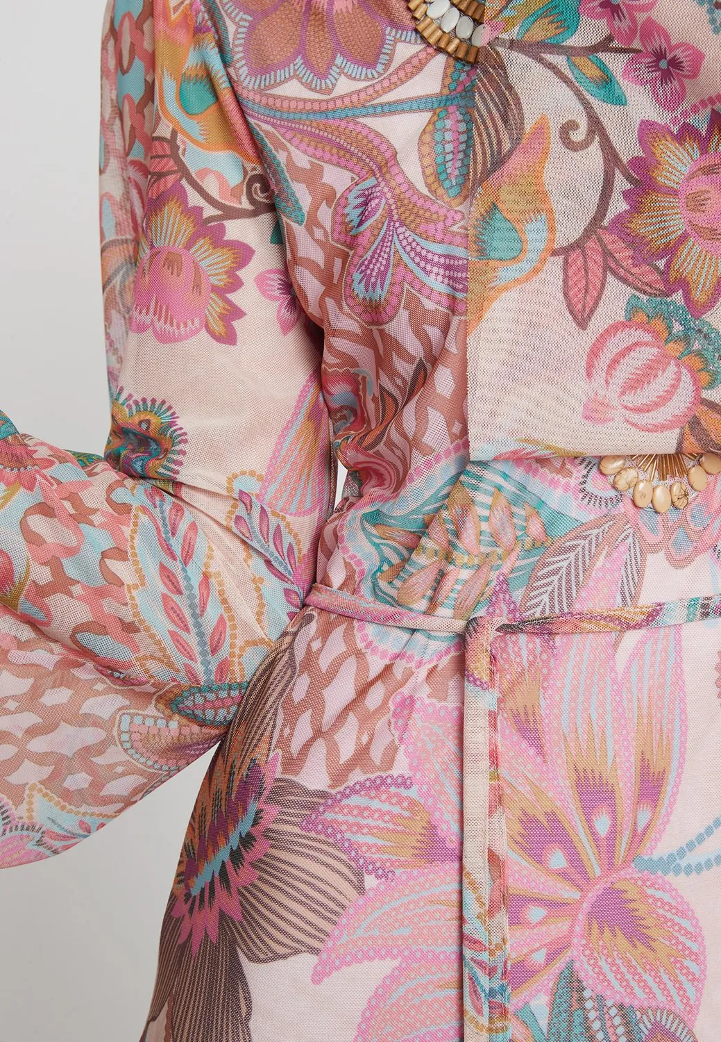 Ana Alcazar Pelaroly caftano maxi floreale rosa