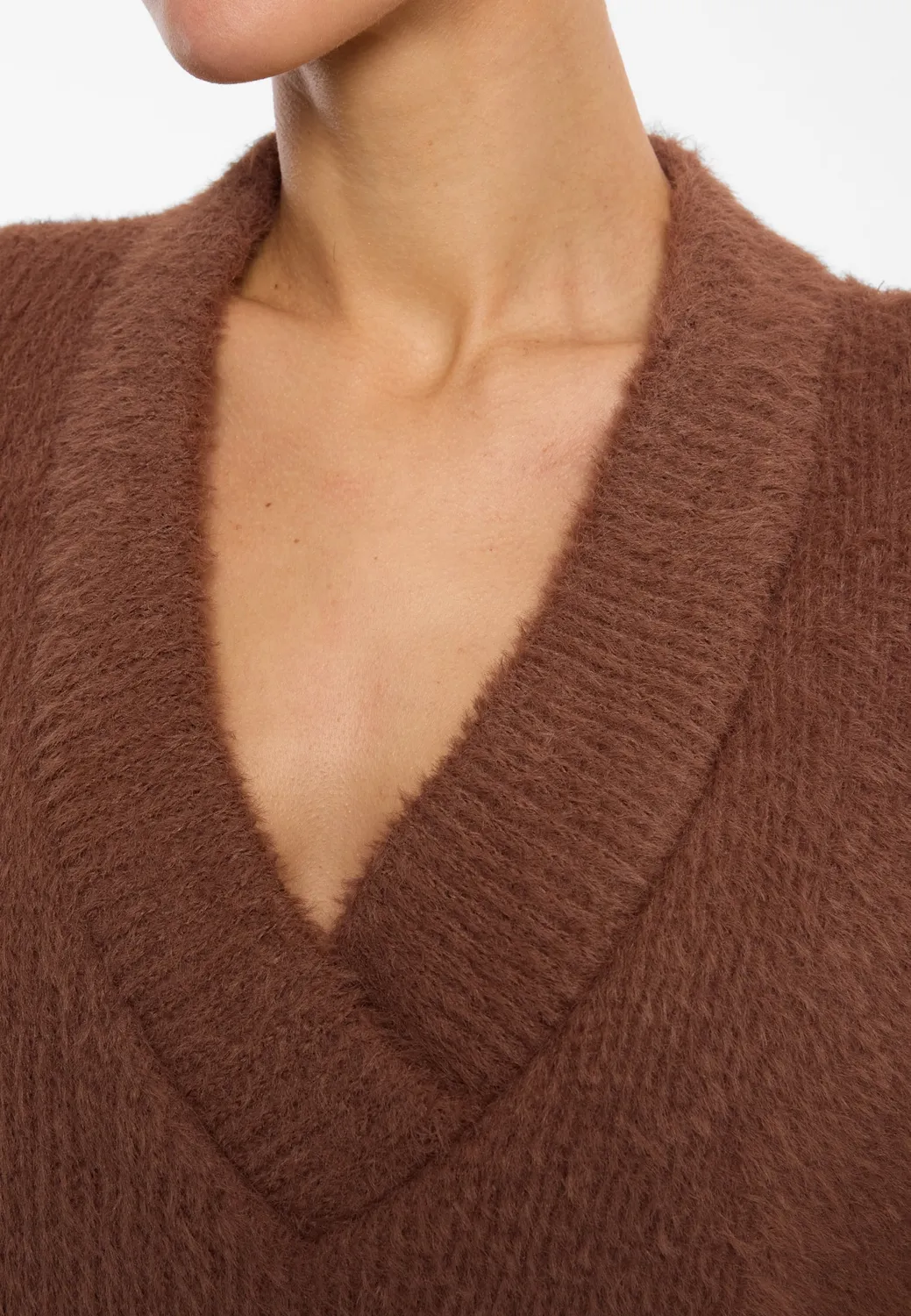 Ana Alcazar Enayas maglione scollo V cognac