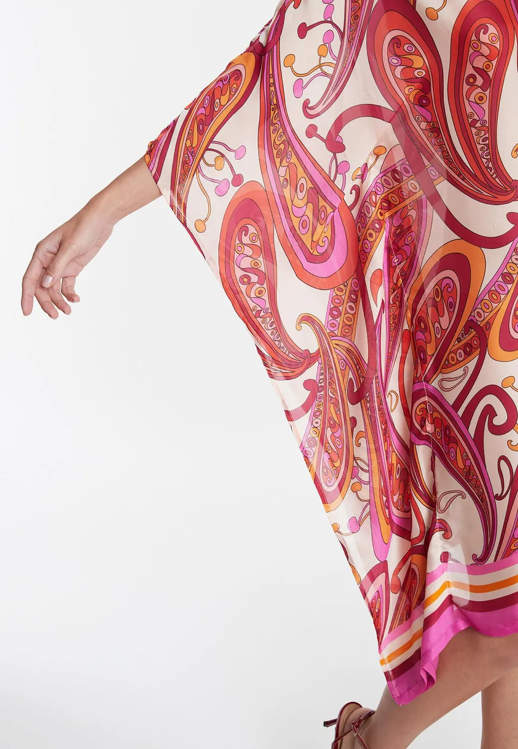 Ana Alcazar Wegas abito caftano chiffon fantasia